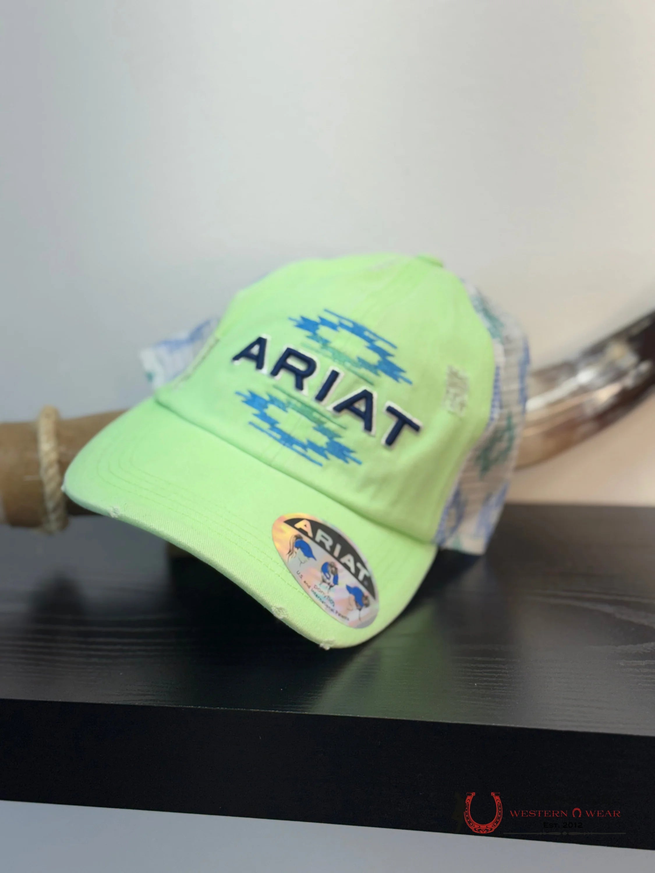 ARIAT CAP NEON GREEN CAPS MENS GORRAS HOMBRES