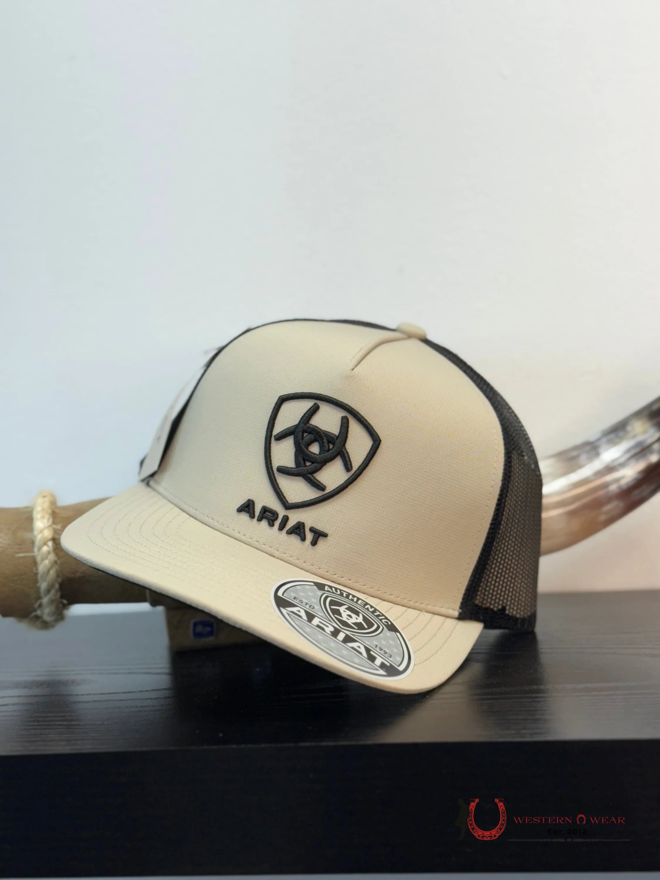 ARIAT CAP TAN AND BLACK COLOR HAT CAPS MENS GORRAS HOMBRES