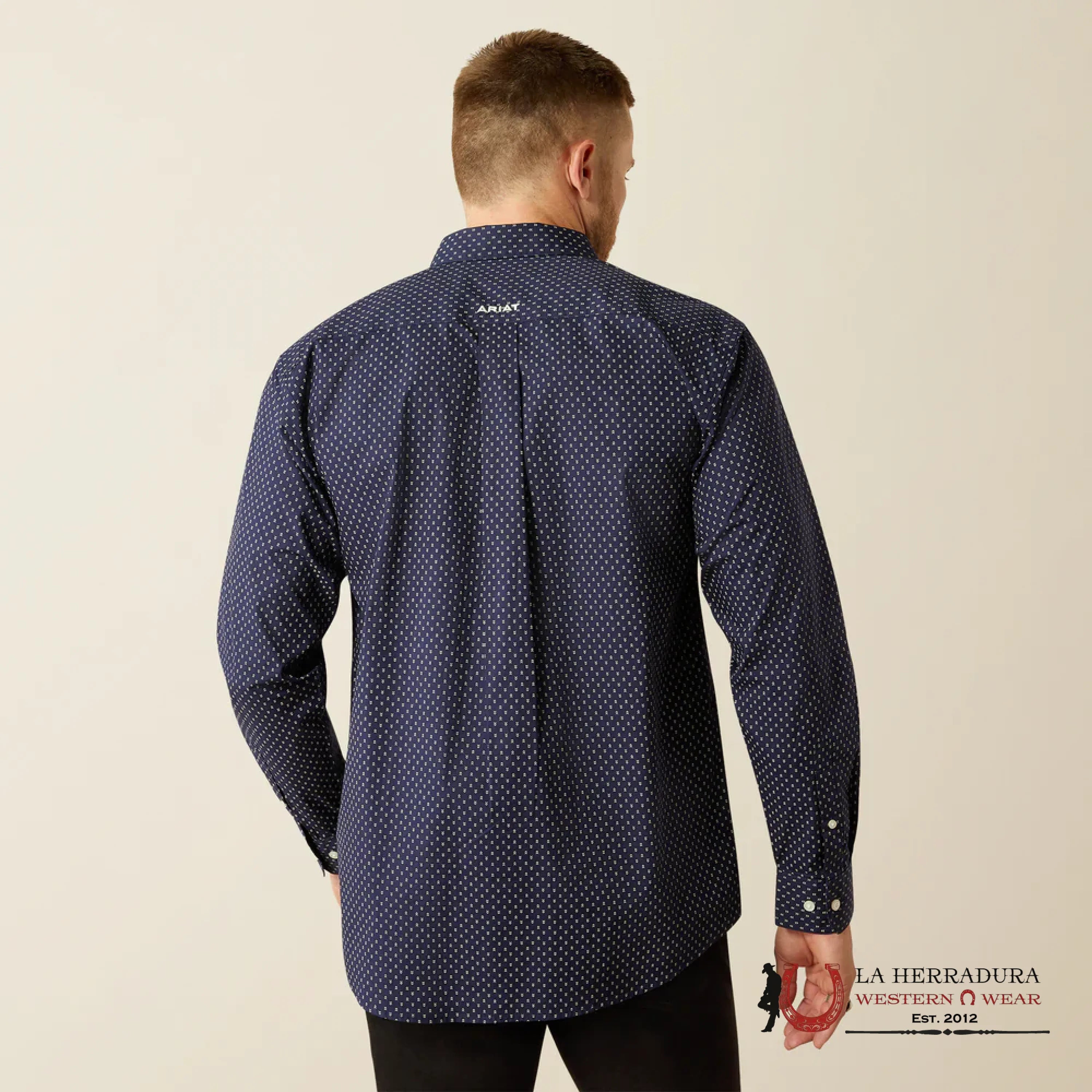 ARIAT CARMINE LONG SLEEVE SHIRT NAVY CLASSIC FIT - 4672 ROPA HOMBRES