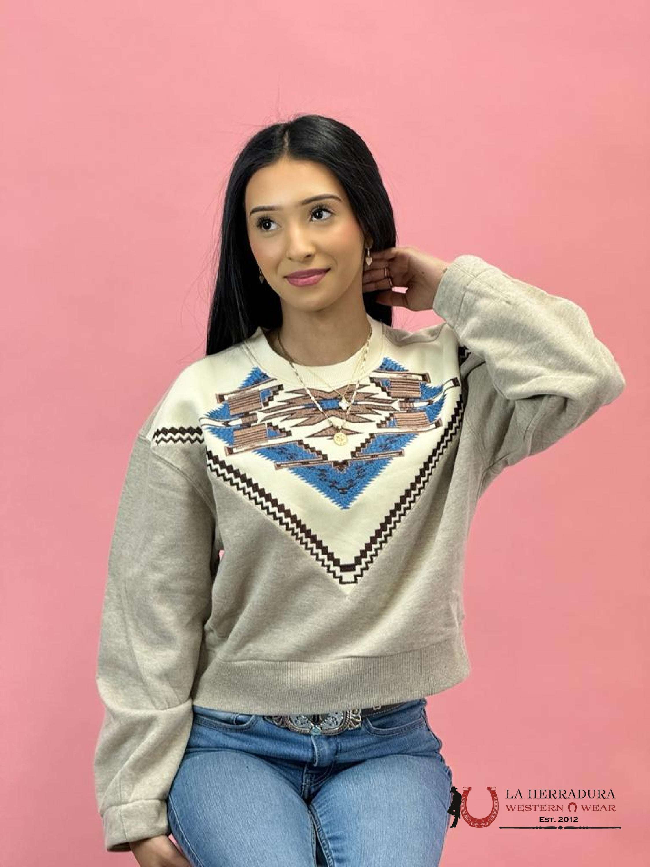Ariat Chimayo Embroidery Sweater Shirt-4192 Ropa Mujeres
