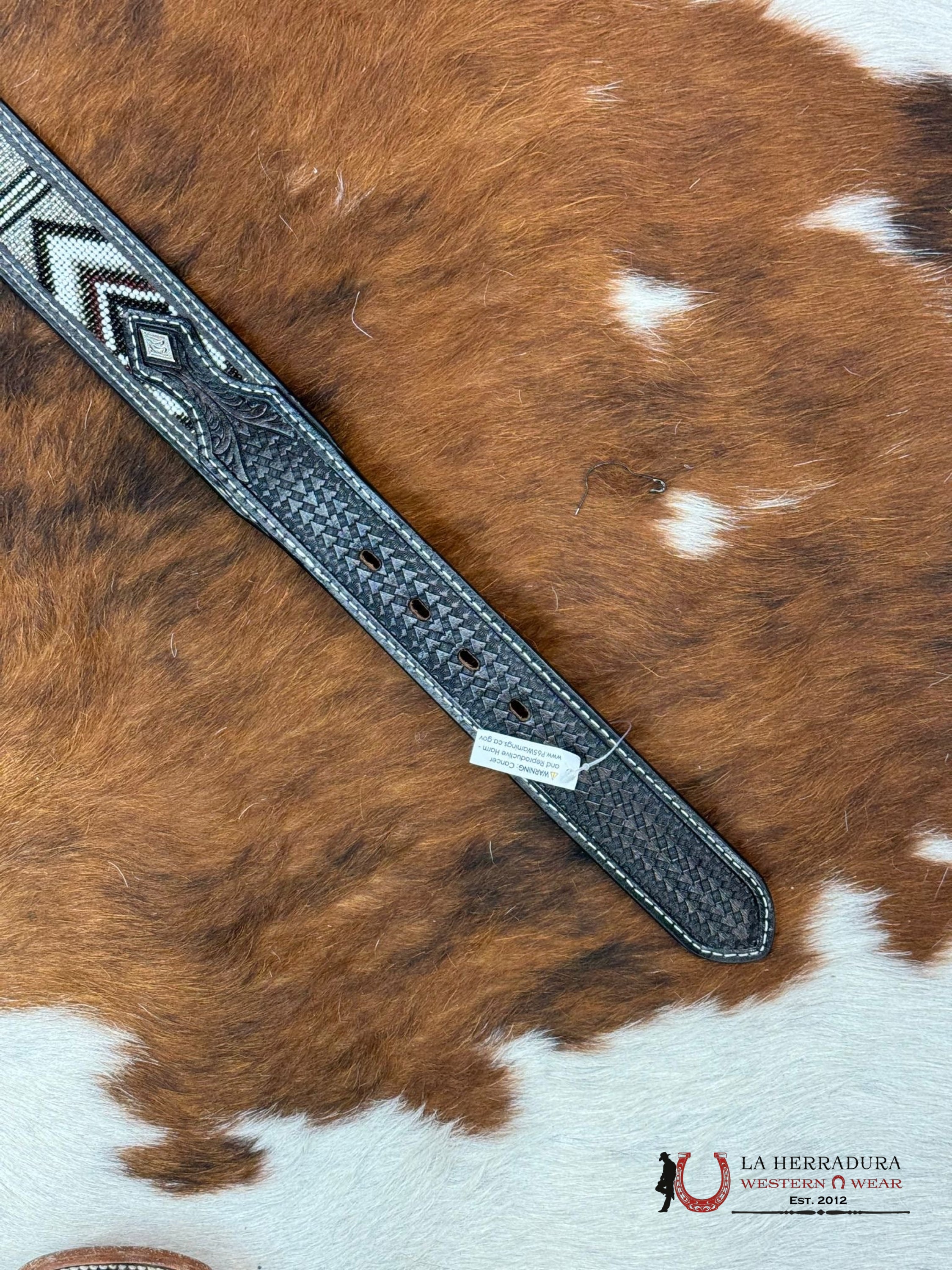 Ariat Cinturón Black & White Aztec Beaded Cinturones Hombres