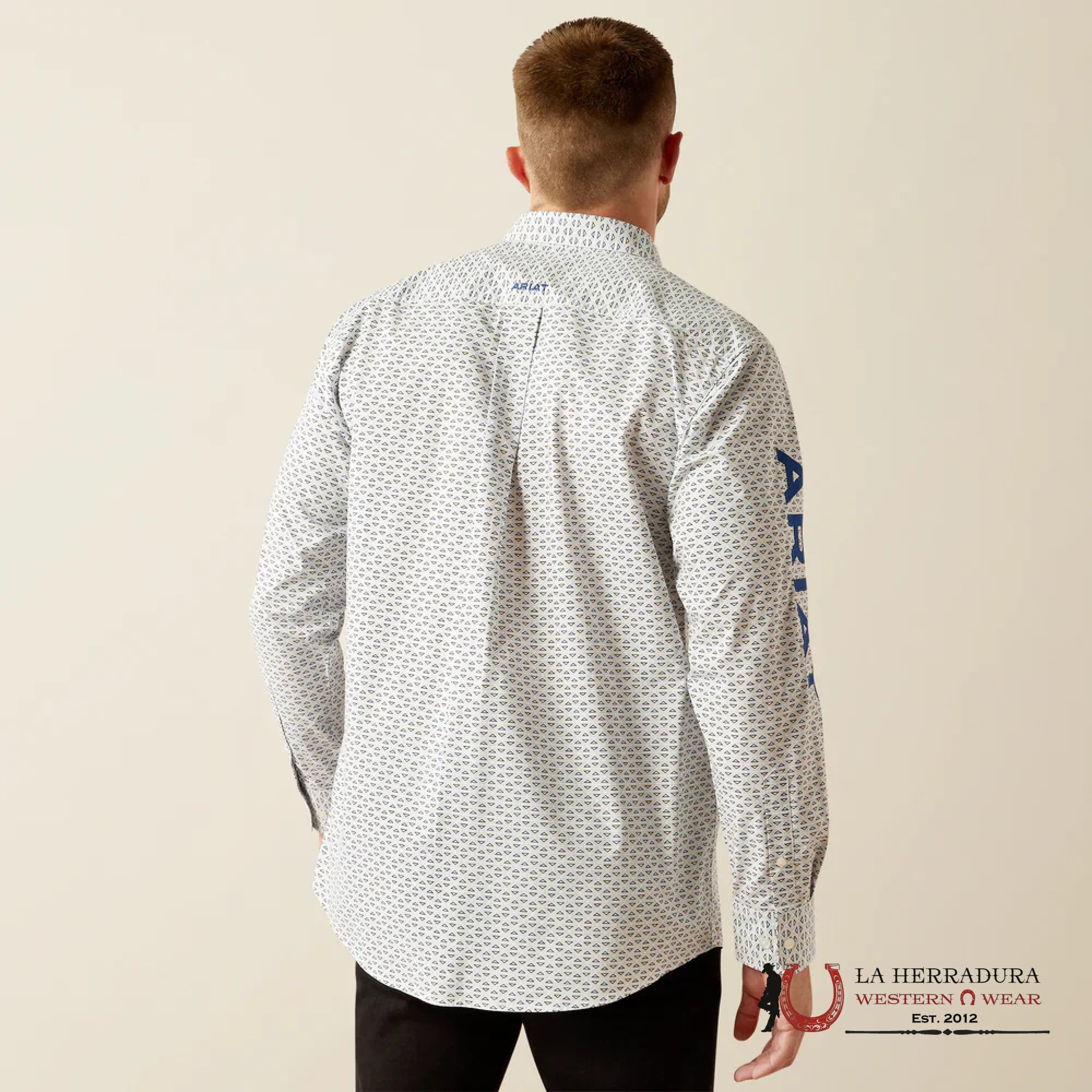 ARIAT CLASSIC FIT LONG SLEEVE MENS SHIRT TEAM DREW BLUE/NAVY - 4667 ROPA HOMBRES