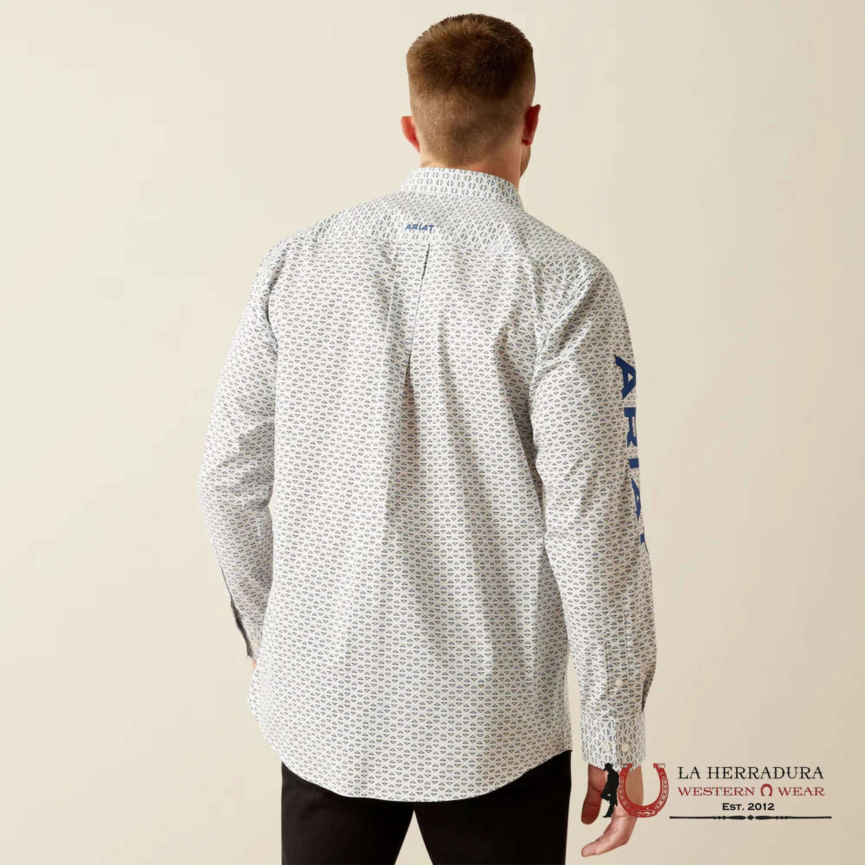 ARIAT CLASSIC FIT LONG SLEEVE MENS SHIRT TEAM DREW BLUE/NAVY - 4667 ROPA HOMBRES