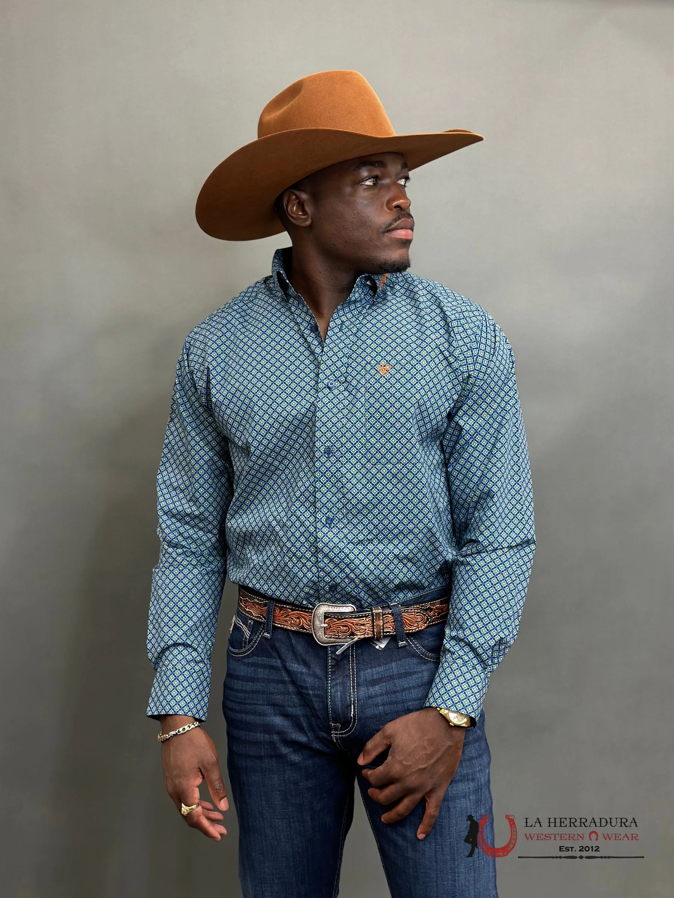 Ariat Classic Fit Walton Moonlit Ocean Ropa Hombres