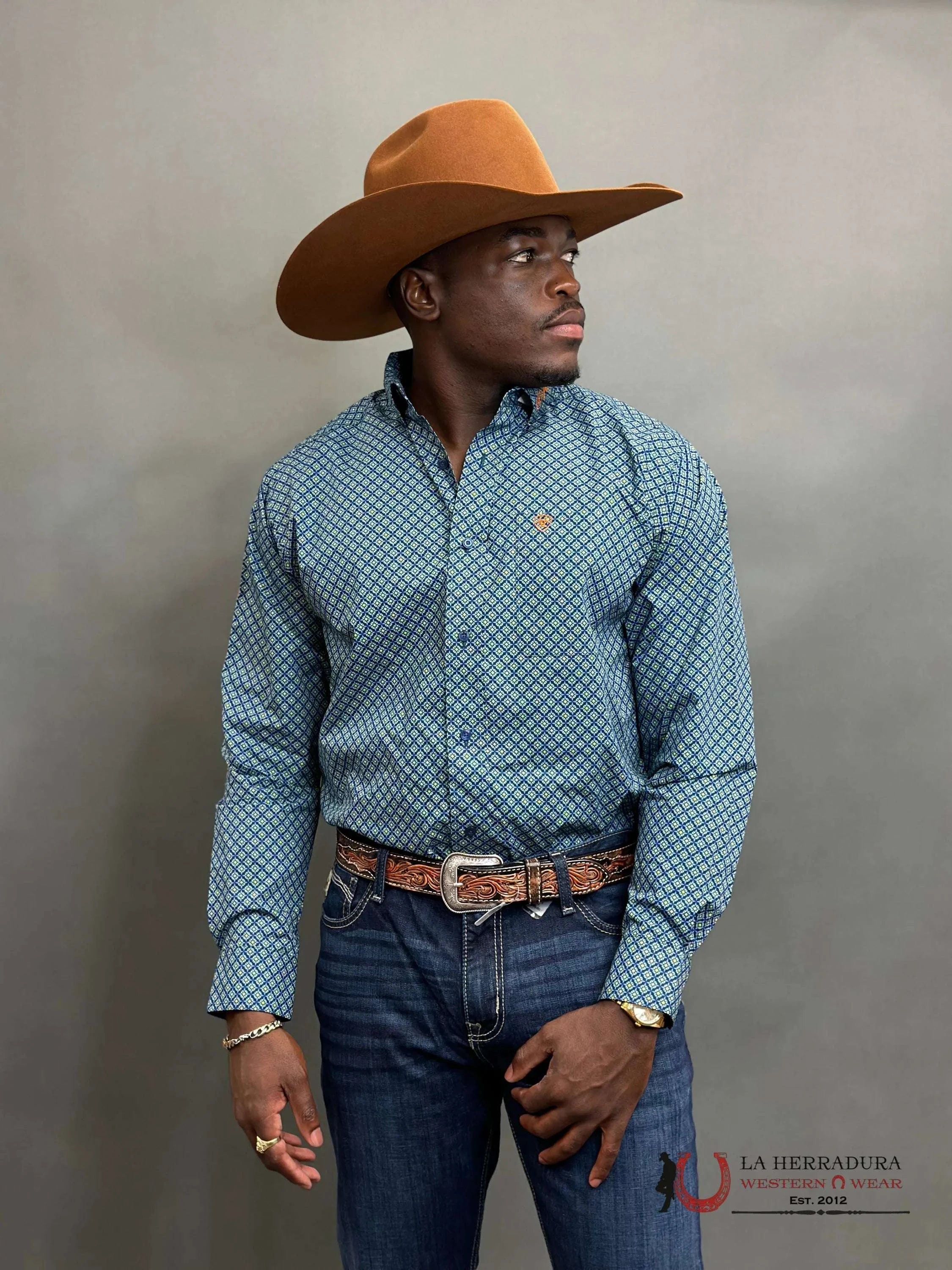 Ariat Classic Fit Walton Moonlit Ocean Ropa Hombres