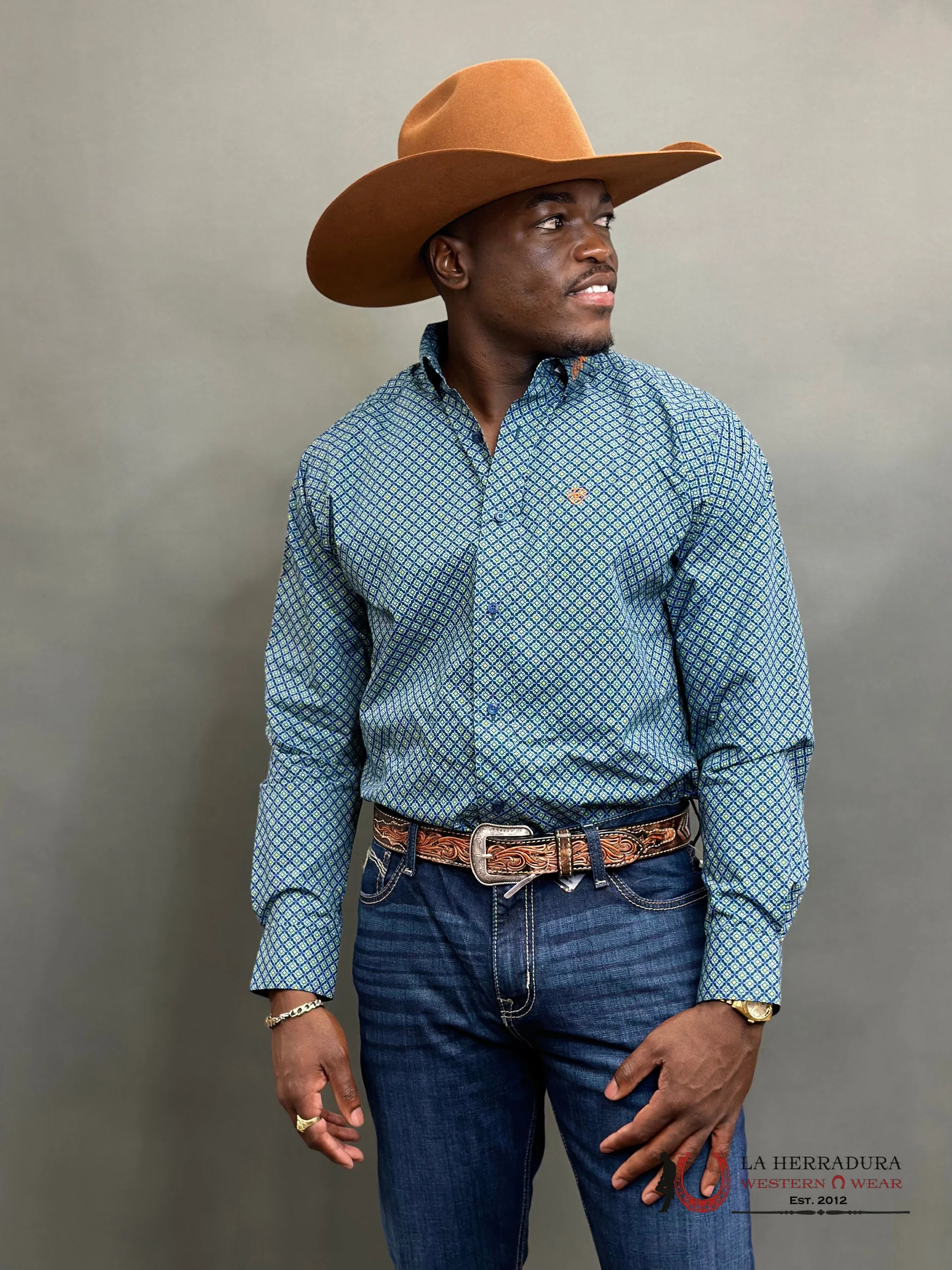 Ariat Classic Fit Walton Moonlit Ocean Ropa Hombres