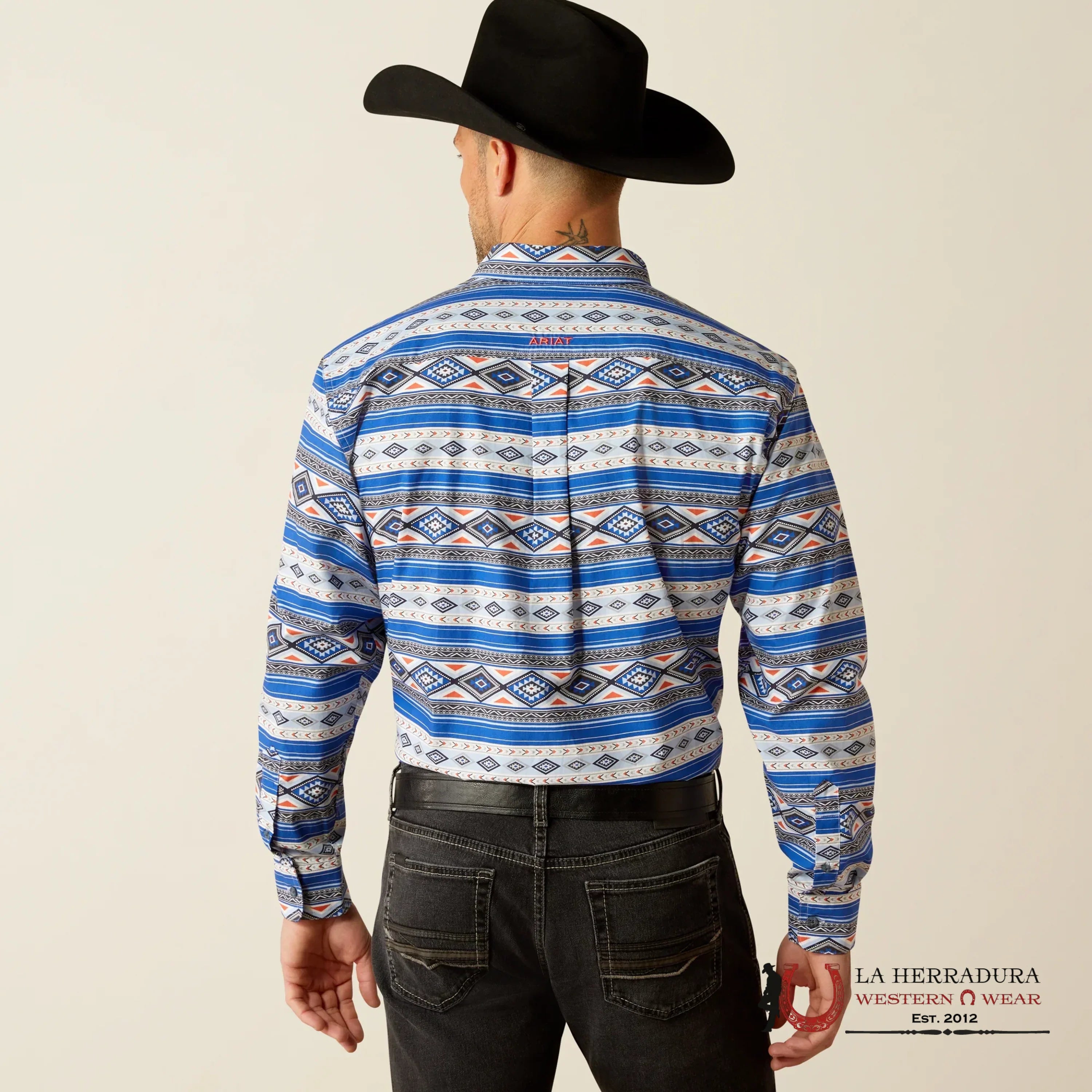 Ariat Classic Ryder Royal Blue Long Sleeve Shirt Ropa Hombres