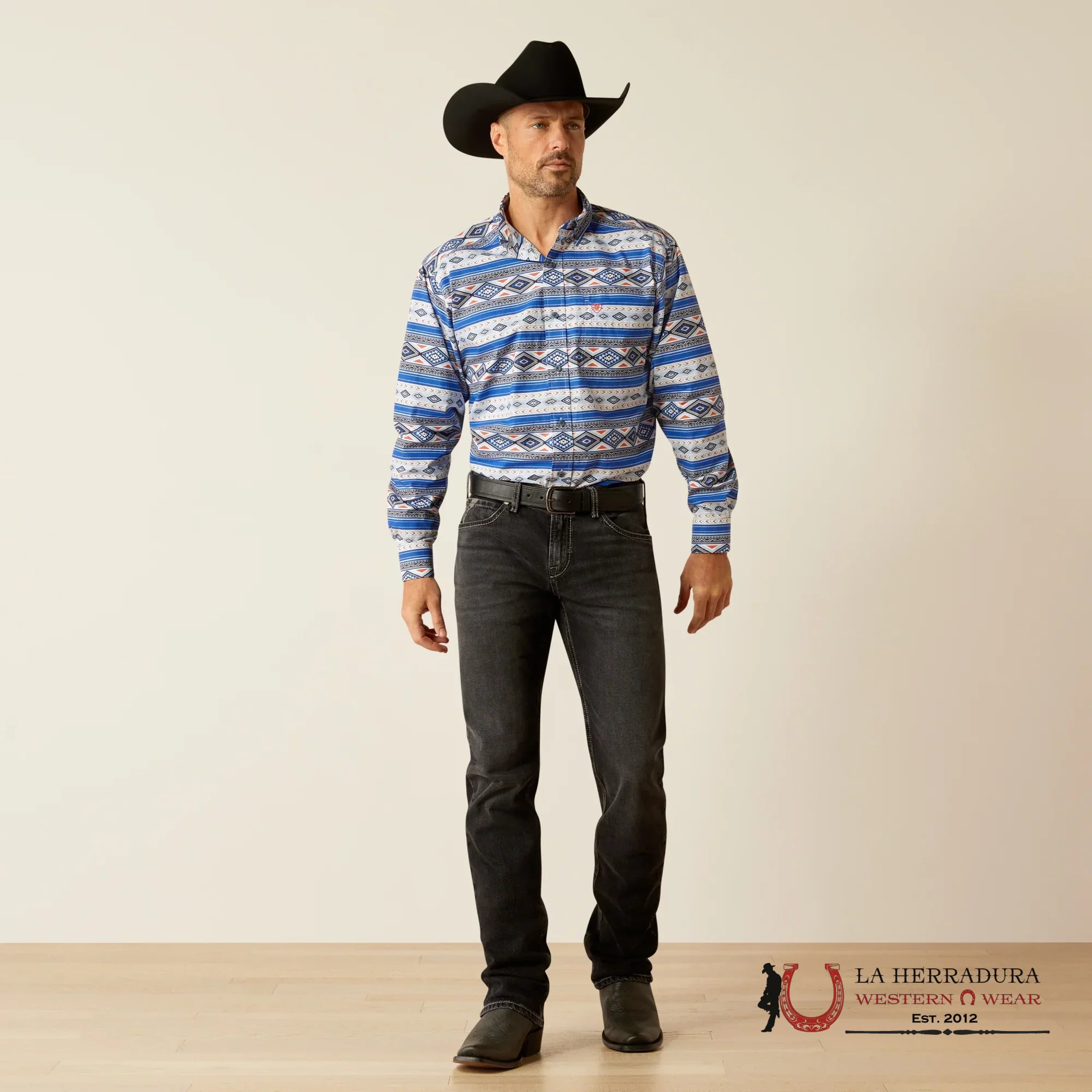 Ariat Classic Ryder Royal Blue Long Sleeve Shirt Ropa Hombres