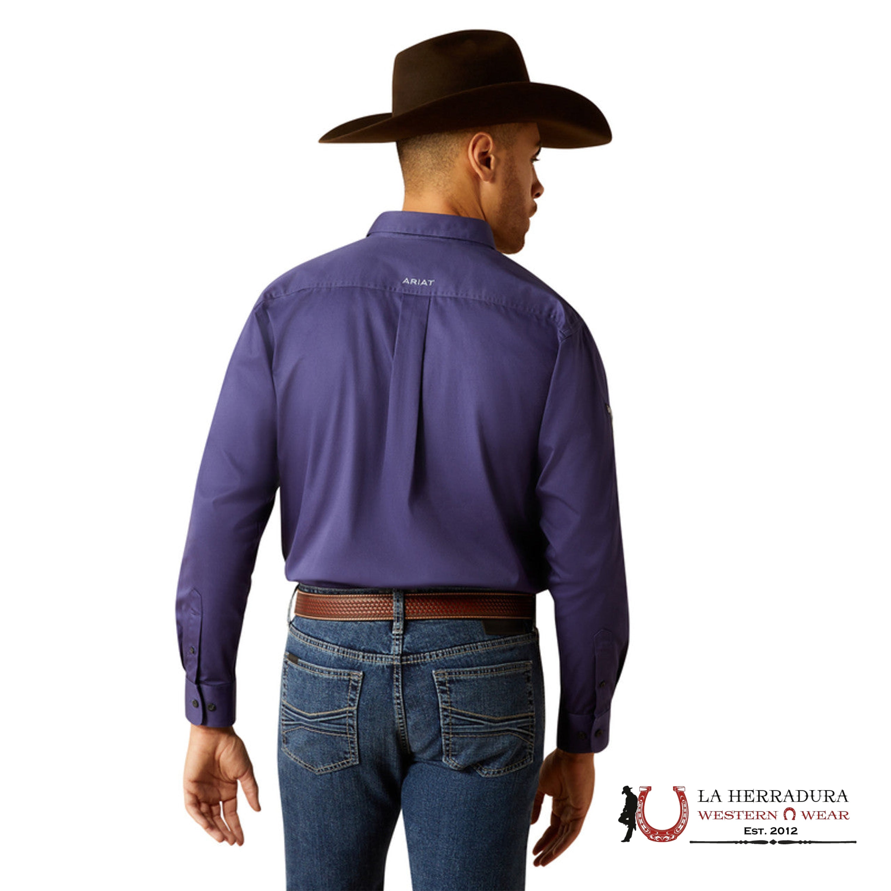 Ariat Classic Team Logo Twill Dark Blue Long Sleeve Shirt-2822 Ropa Hombres