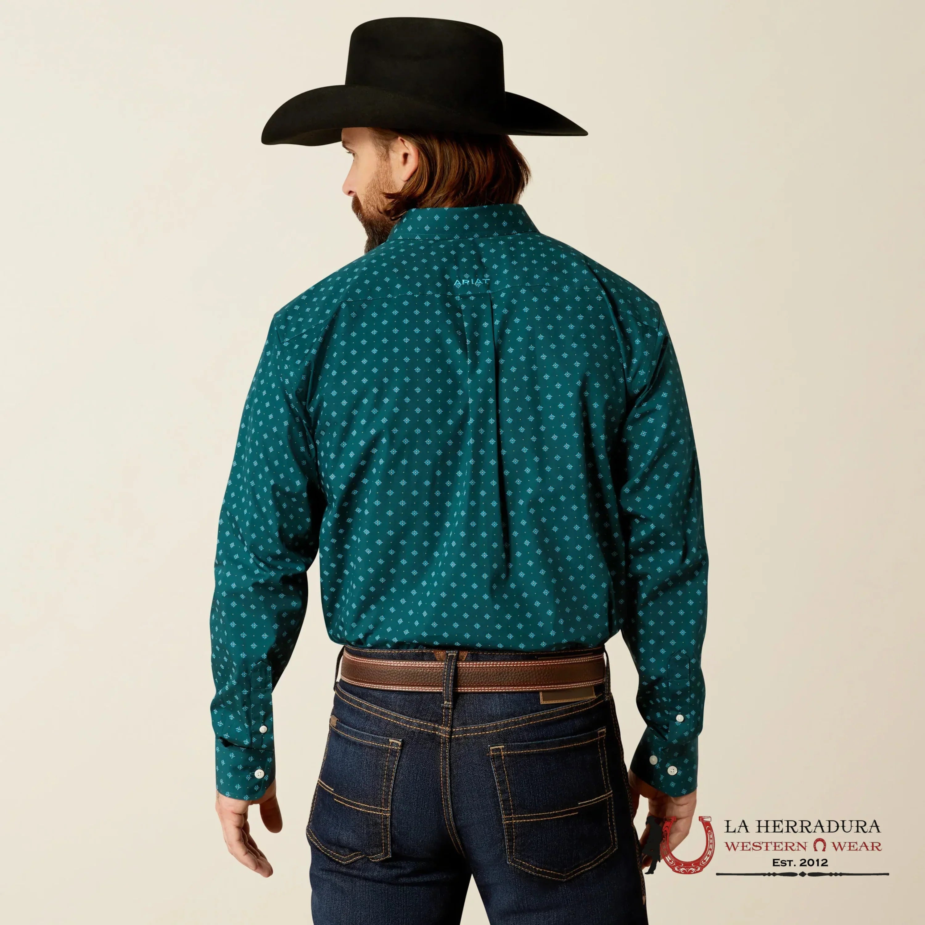 Ariat Classic Wt Gunnar Deeo Teal Long Sleeve Shirt Ropa Hombres