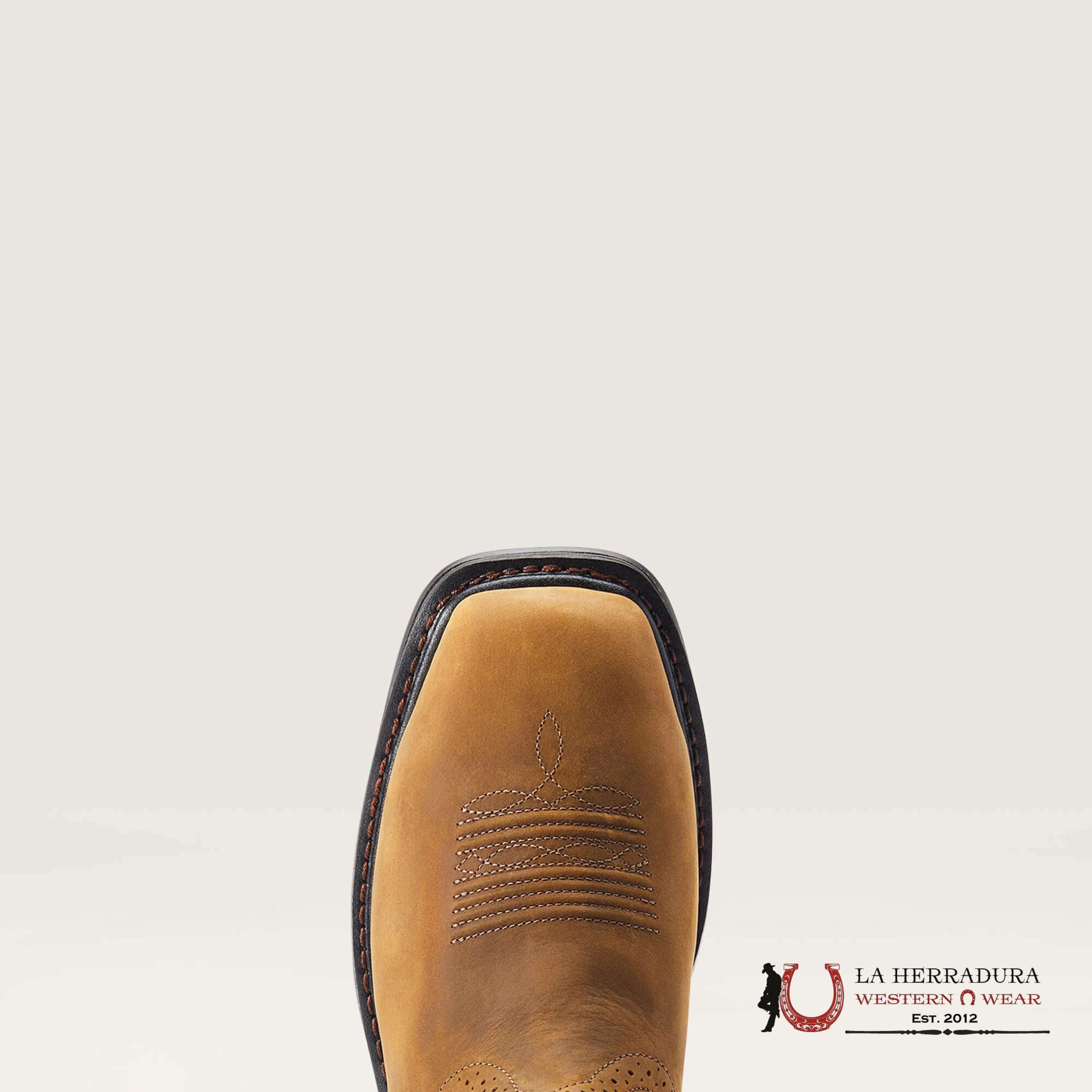 Ariat Distressed Brown Wide Square Toe Sierra Shock Shield Steel