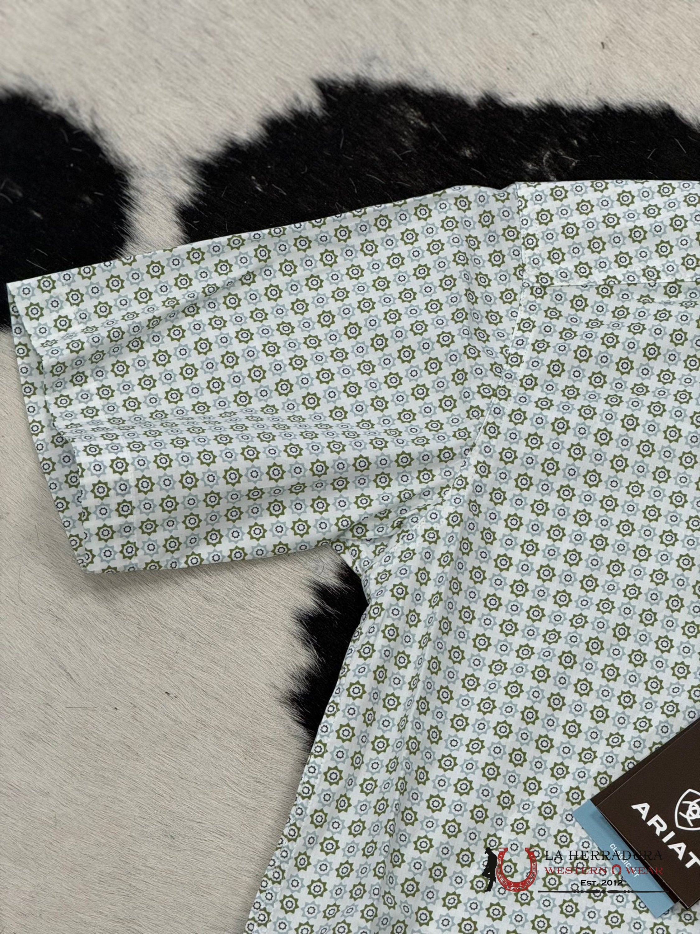 Ariat Eduardo Green Short Sleeve Shirt Ropa Hombres