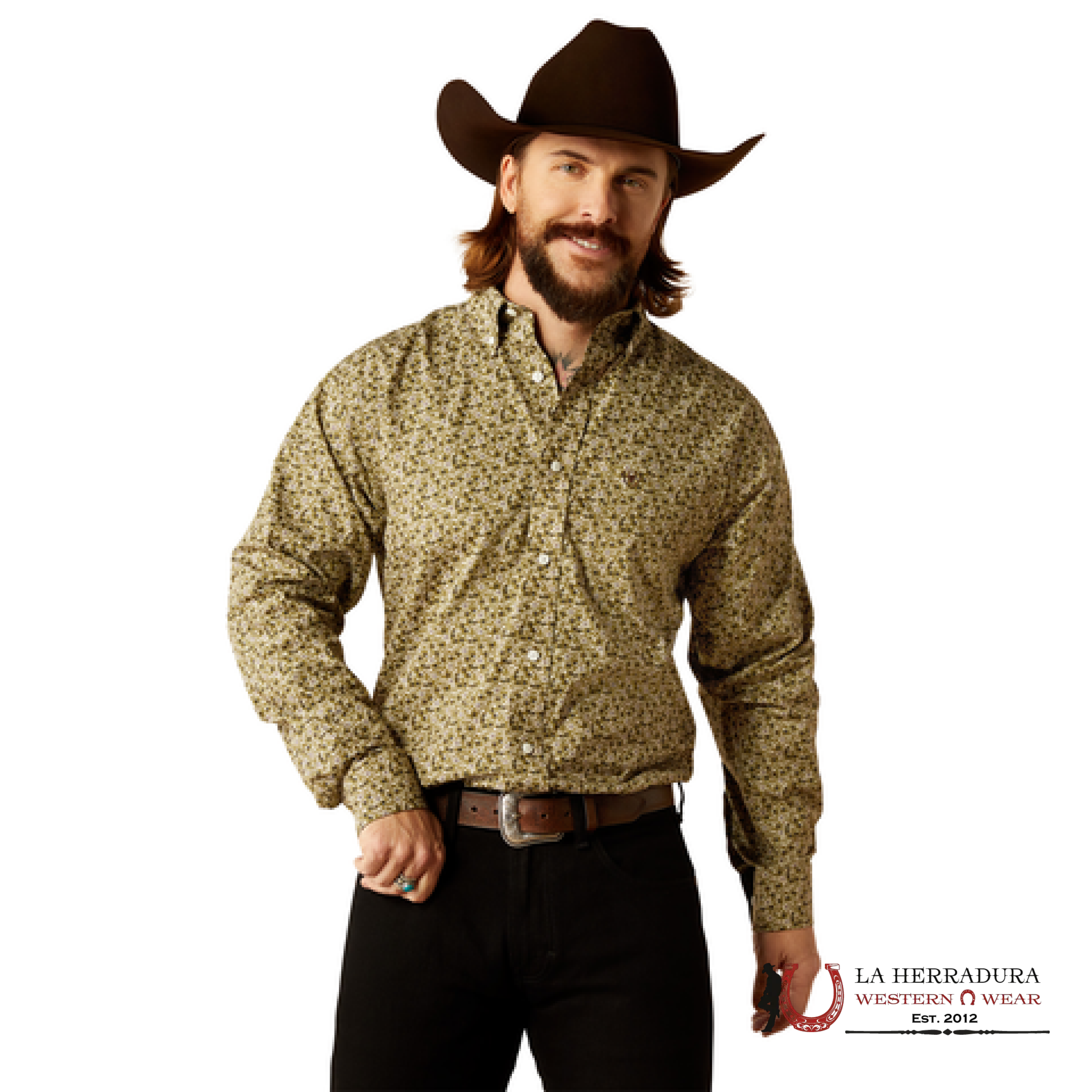 Ariat Filmore Fitted Long Sleeve Green- 3910 Ropa Hombres