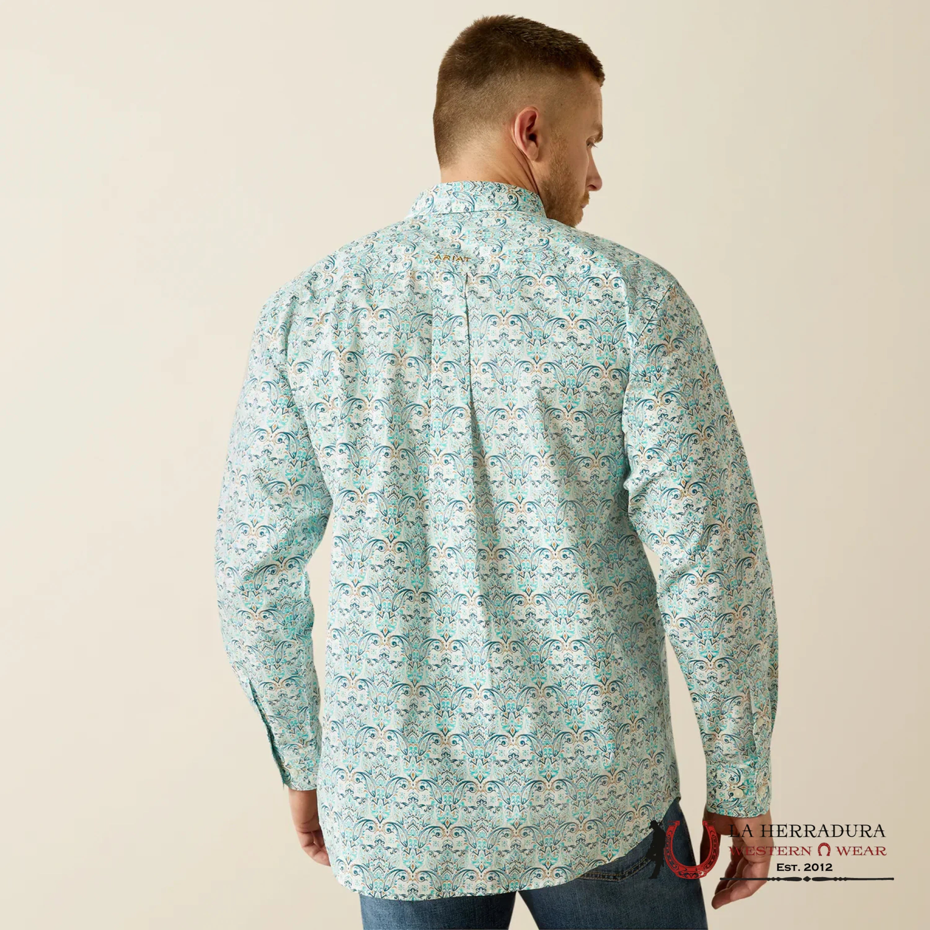 Ariat Fitte Jerome Long Sleeve Shirt Teal - 4696 Ropa Hombres