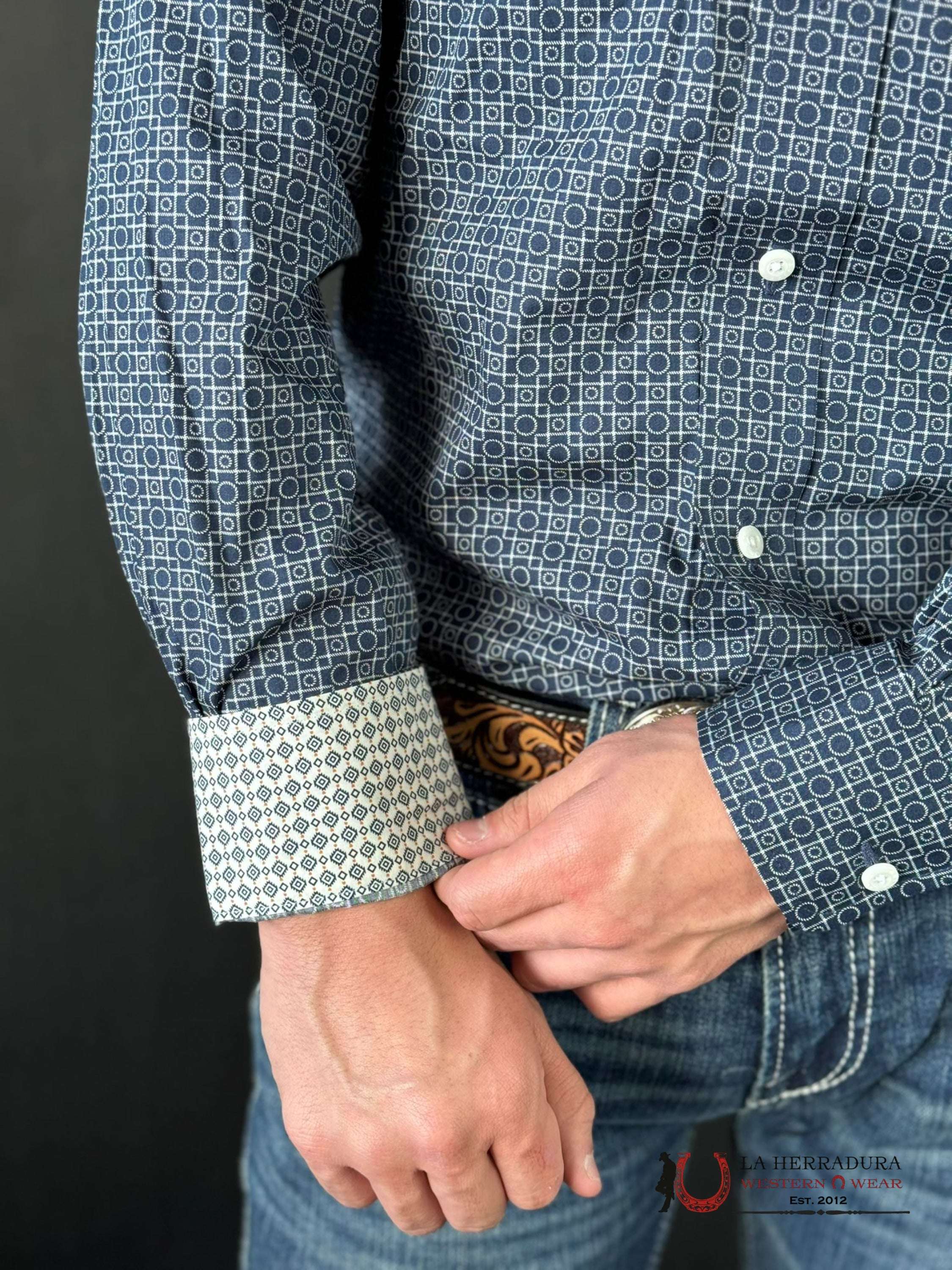 Ariat Fitted Kieran Deep Pacific Blue Ropa Hombres