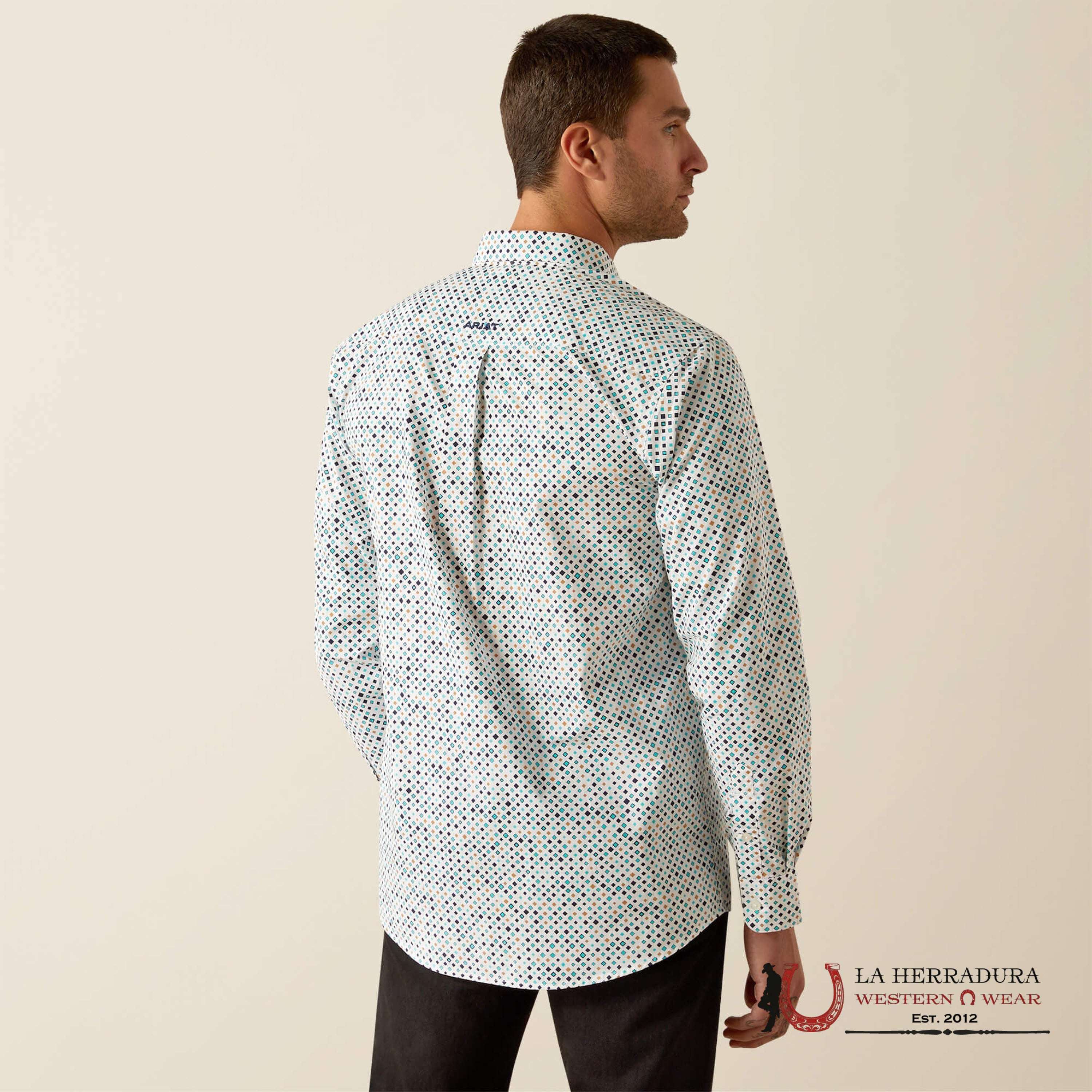 Ariat Fitted Long Sleeve Shirt Jansen Blue - 4746 Ropa Hombres