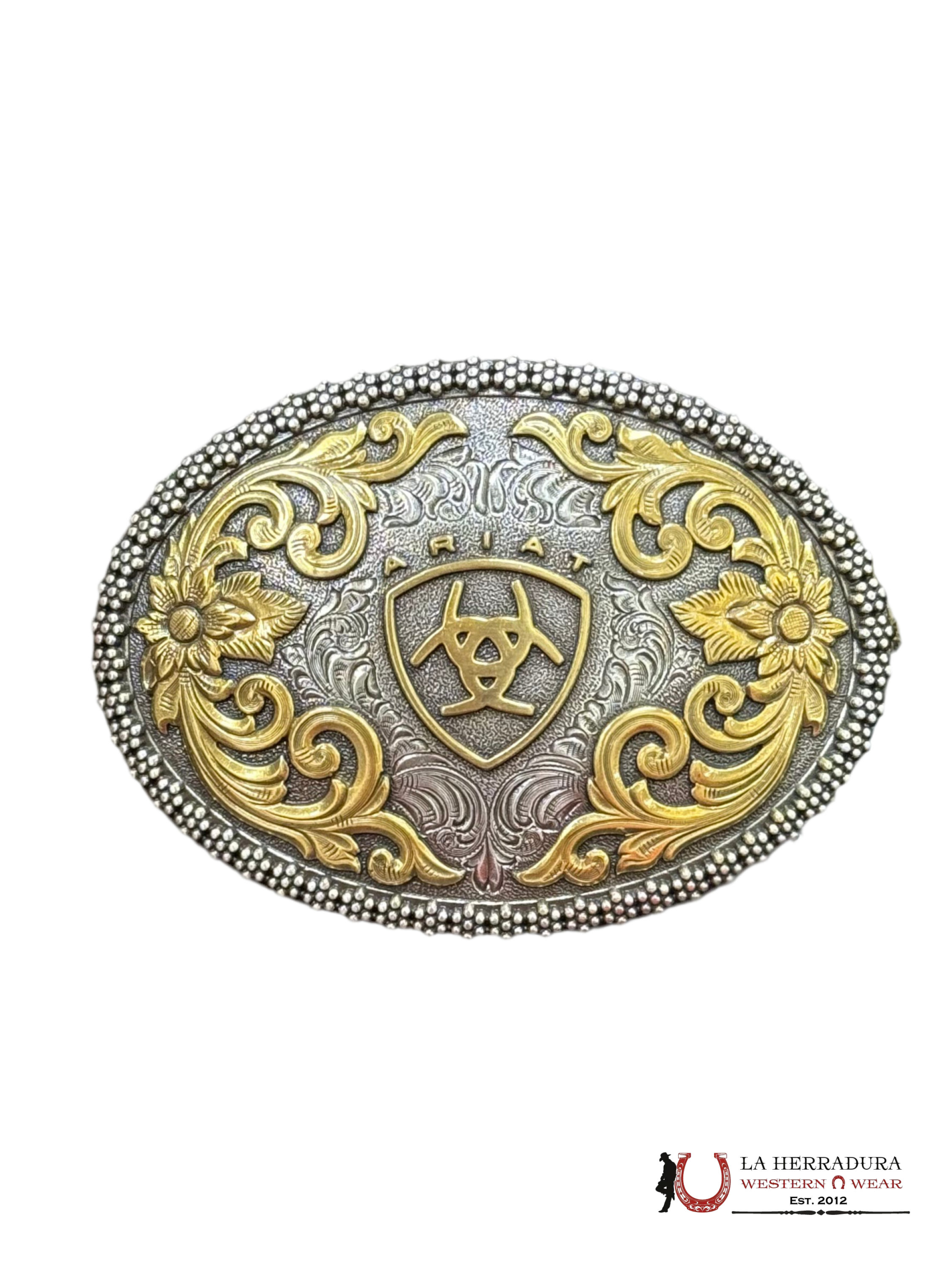 ARIAT FLORAL LOGO ROUND BUCKLE A37005 ACCESORIOS