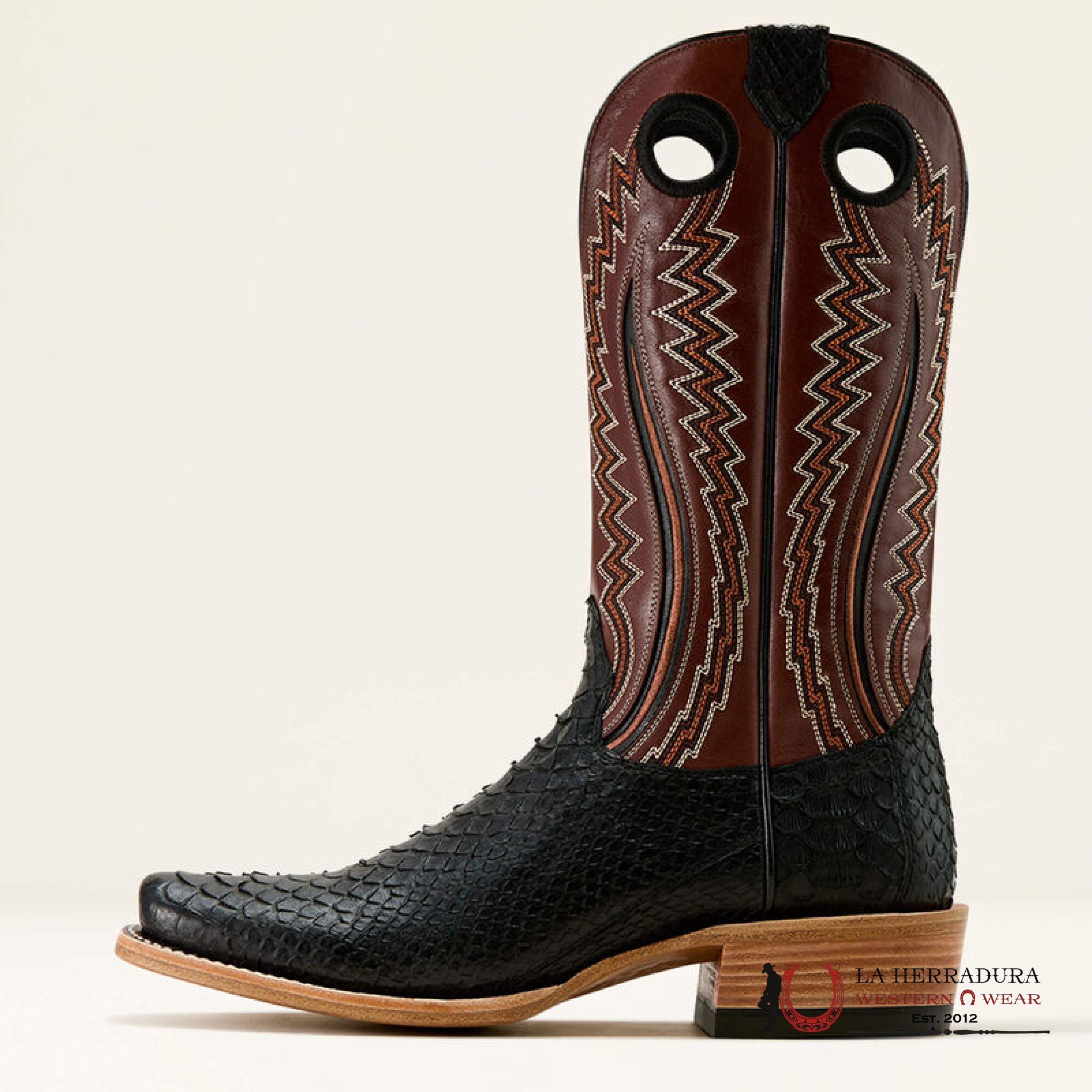 ARIAT FUTURITY STREAK MATTE BLACK PYHTON/AUTHENTIC BROWN 10058164 BOTAS HOMBRES