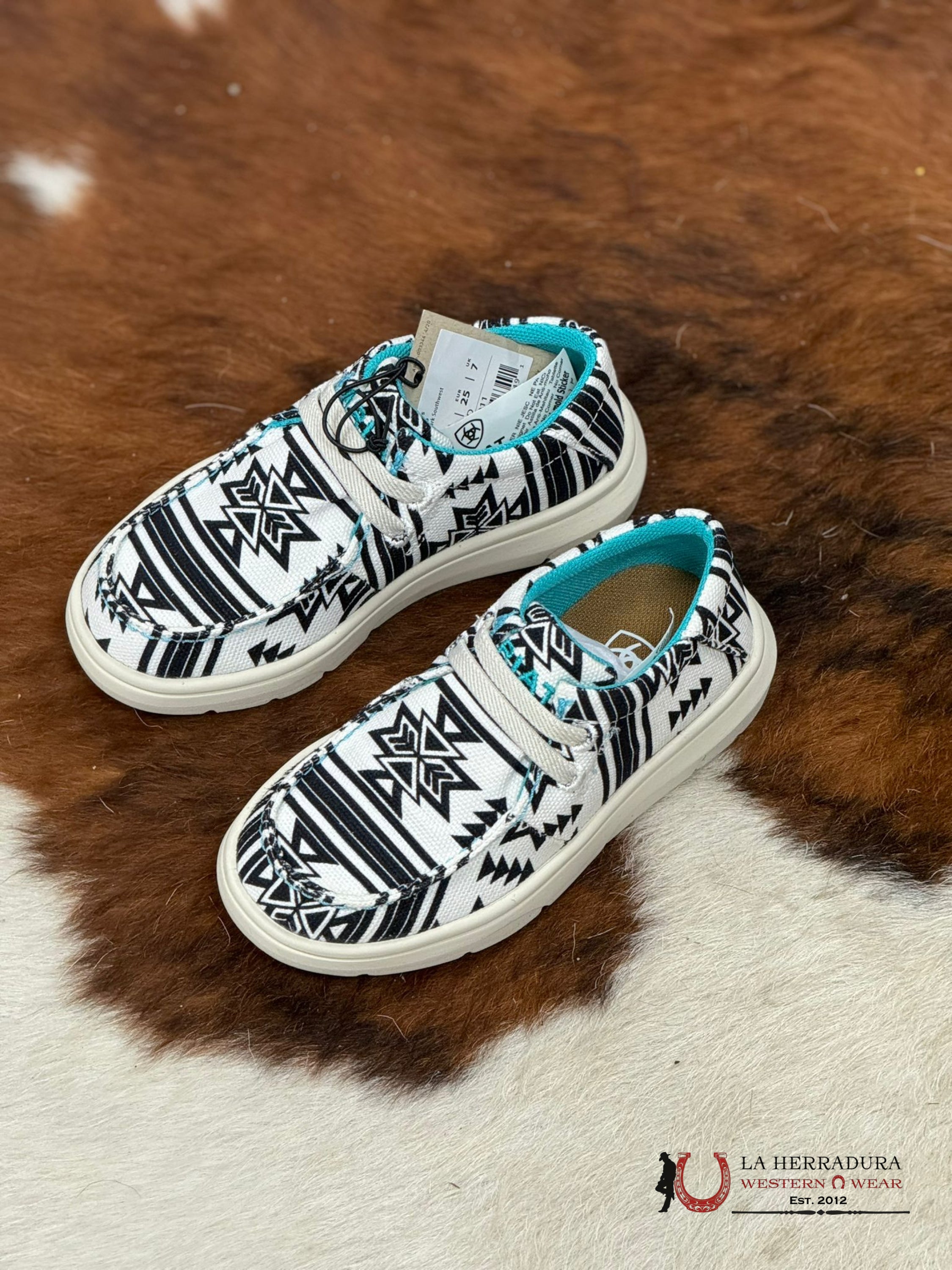 Ariat Girls Hilo Stark Southwest White Aztec Niños