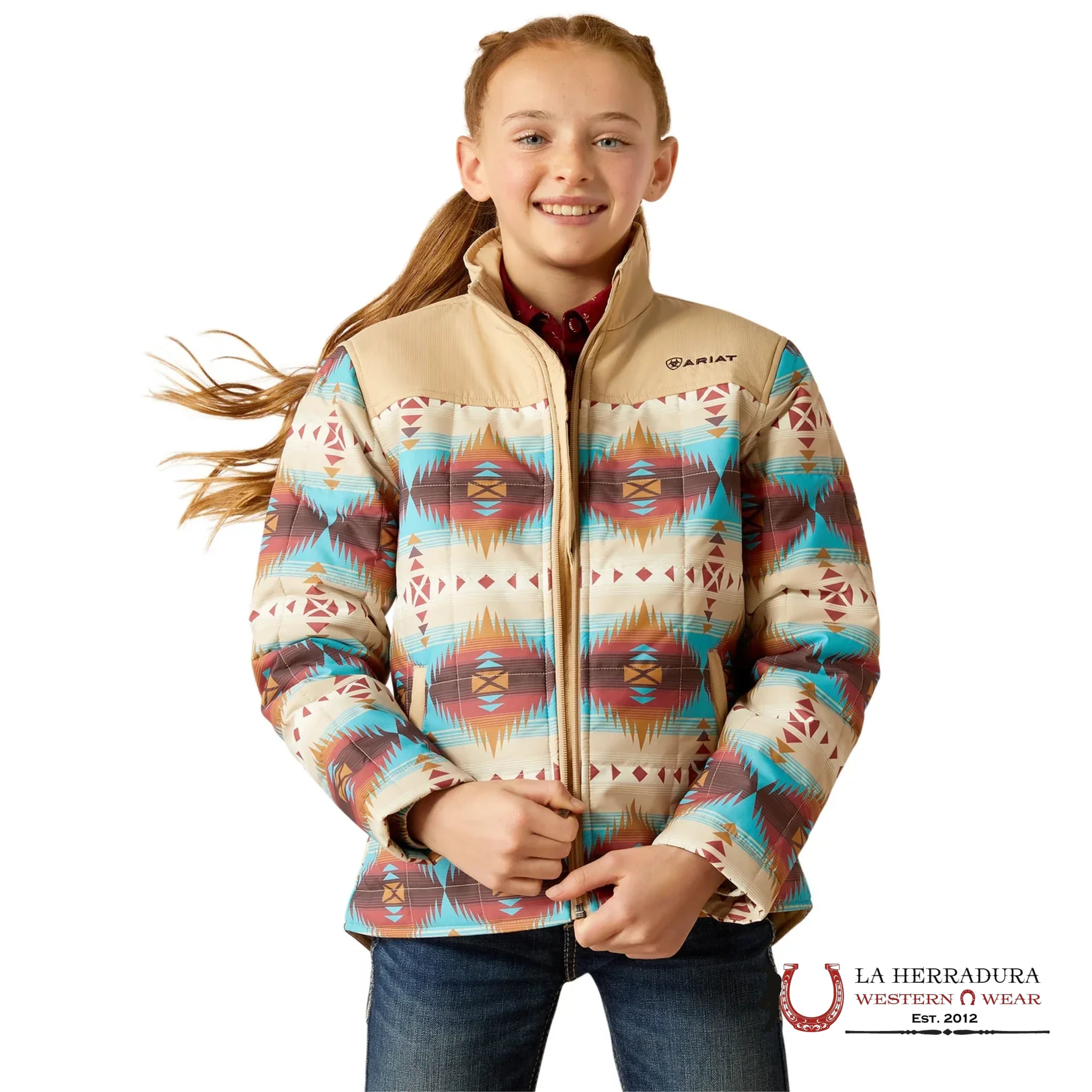 Ariat Girls Serrano Southwest Print Zip Jacket-2471 Niños