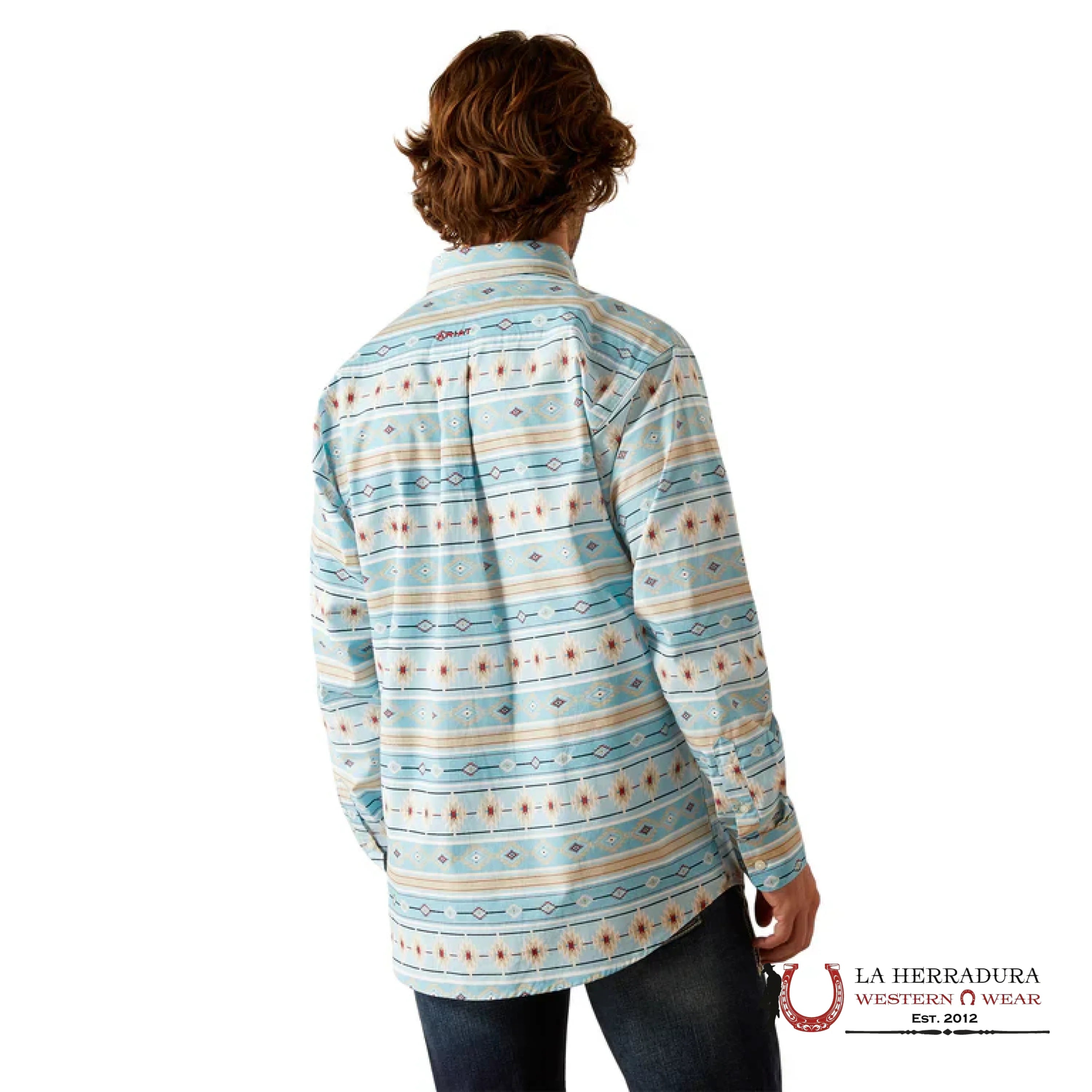 ARIAT GORMAN CLASSIC FIT LONG SLEEVE SHIRT TURQUOISE - 4640 ROPA HOMBRES