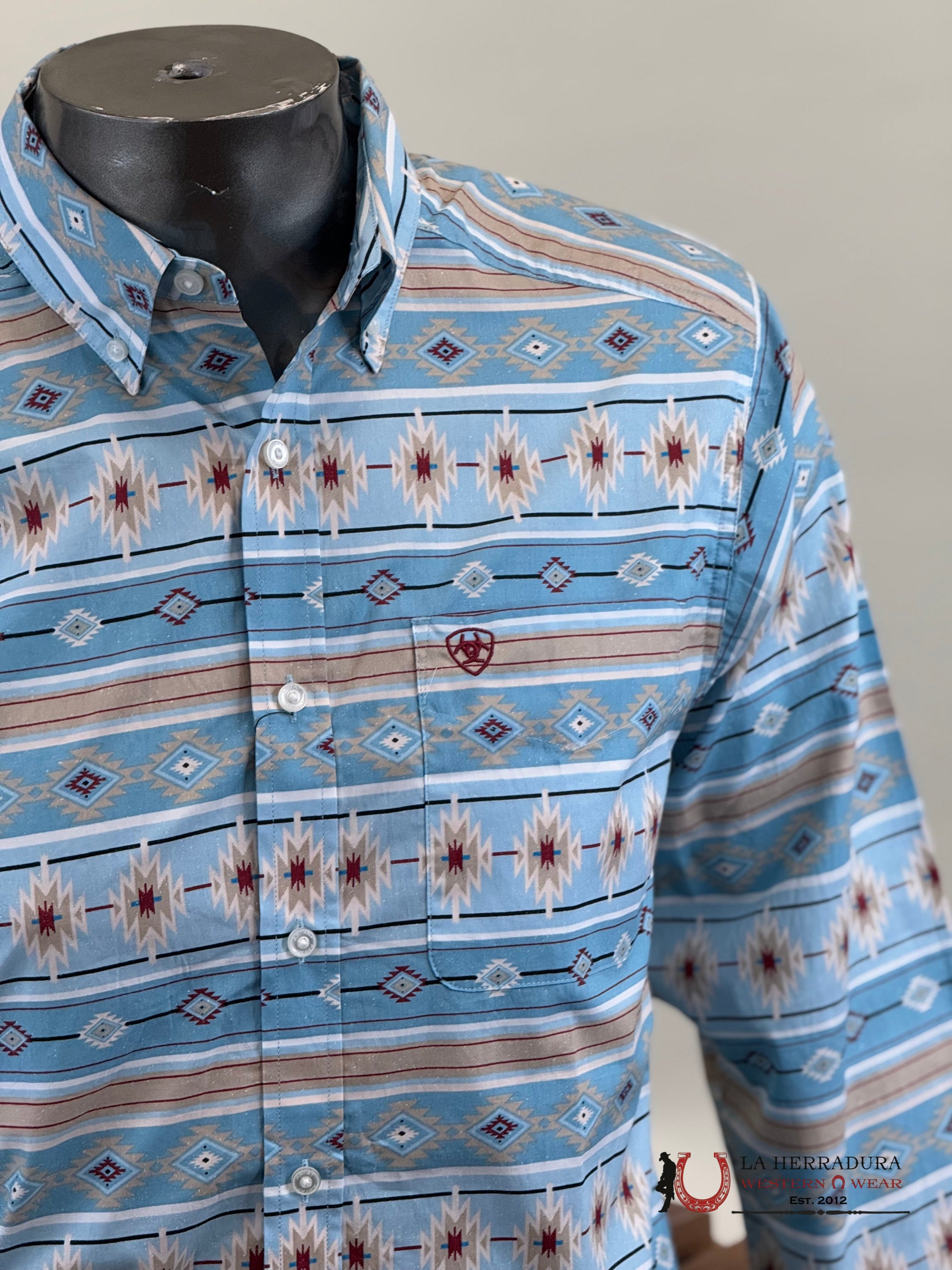 Ariat Gorman Long Sleeve Shirt Turquoise - 4640 Ropa Hombres