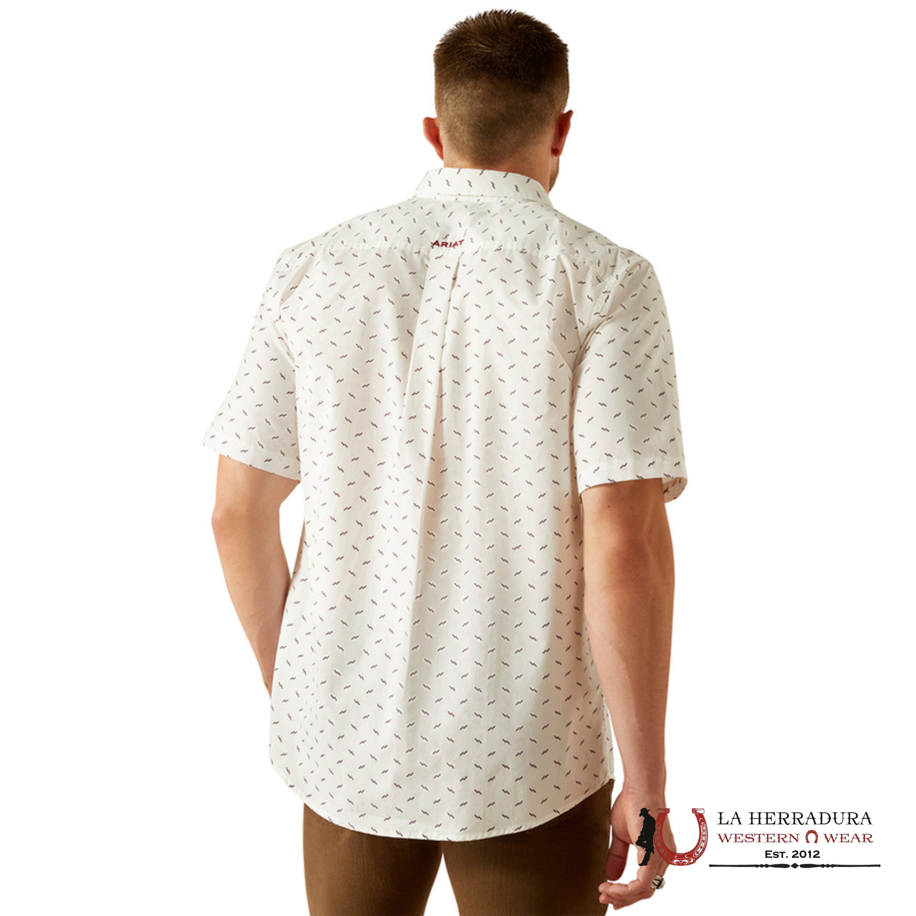 ARIAT GRANT SHORT SLEEVE SHIRT WHITE - 4680 ROPA HOMBRES