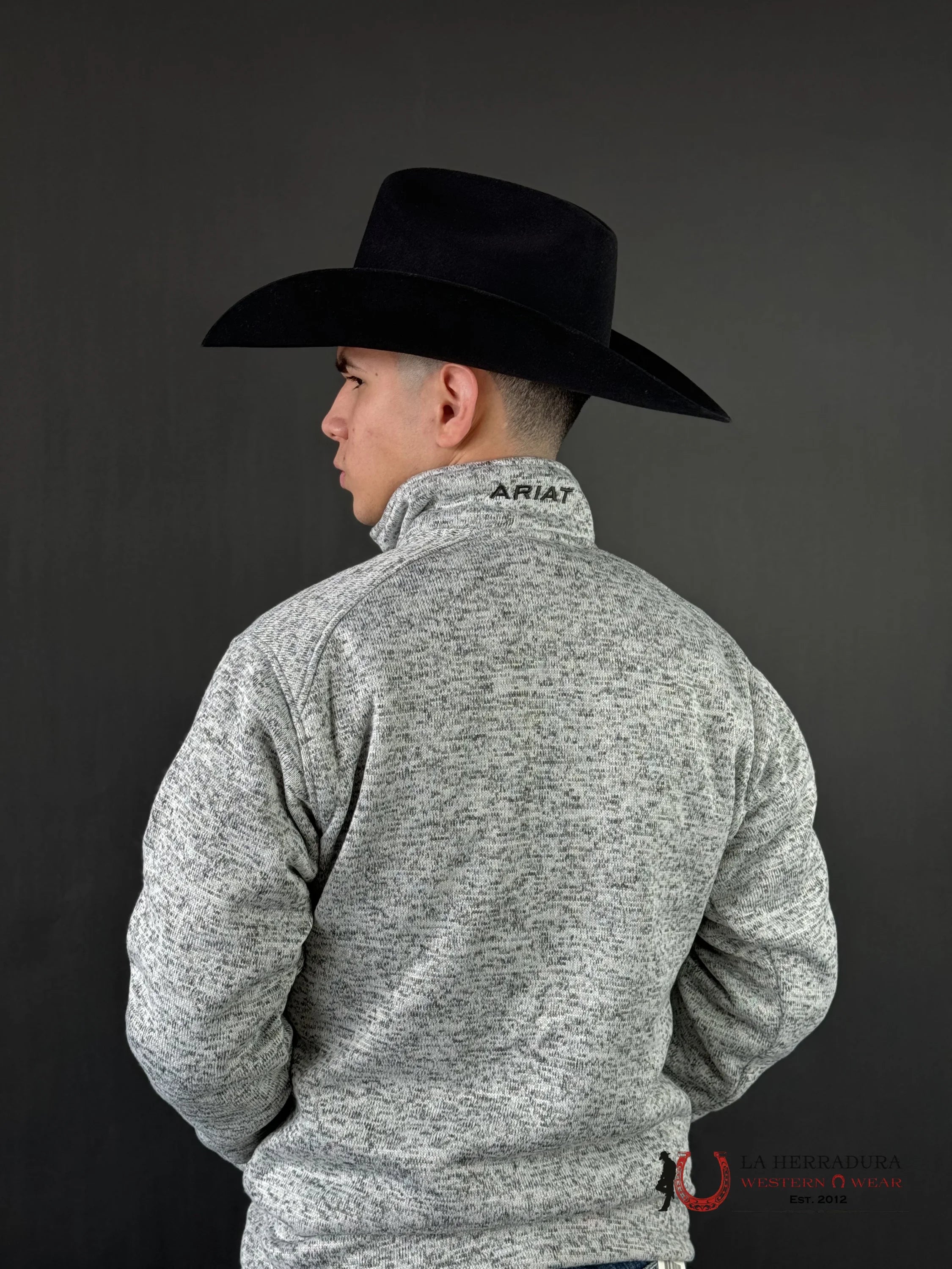 Ariat Grey Caldwell Logo Sweater Shirt Nulla Heather Ropa Hombres