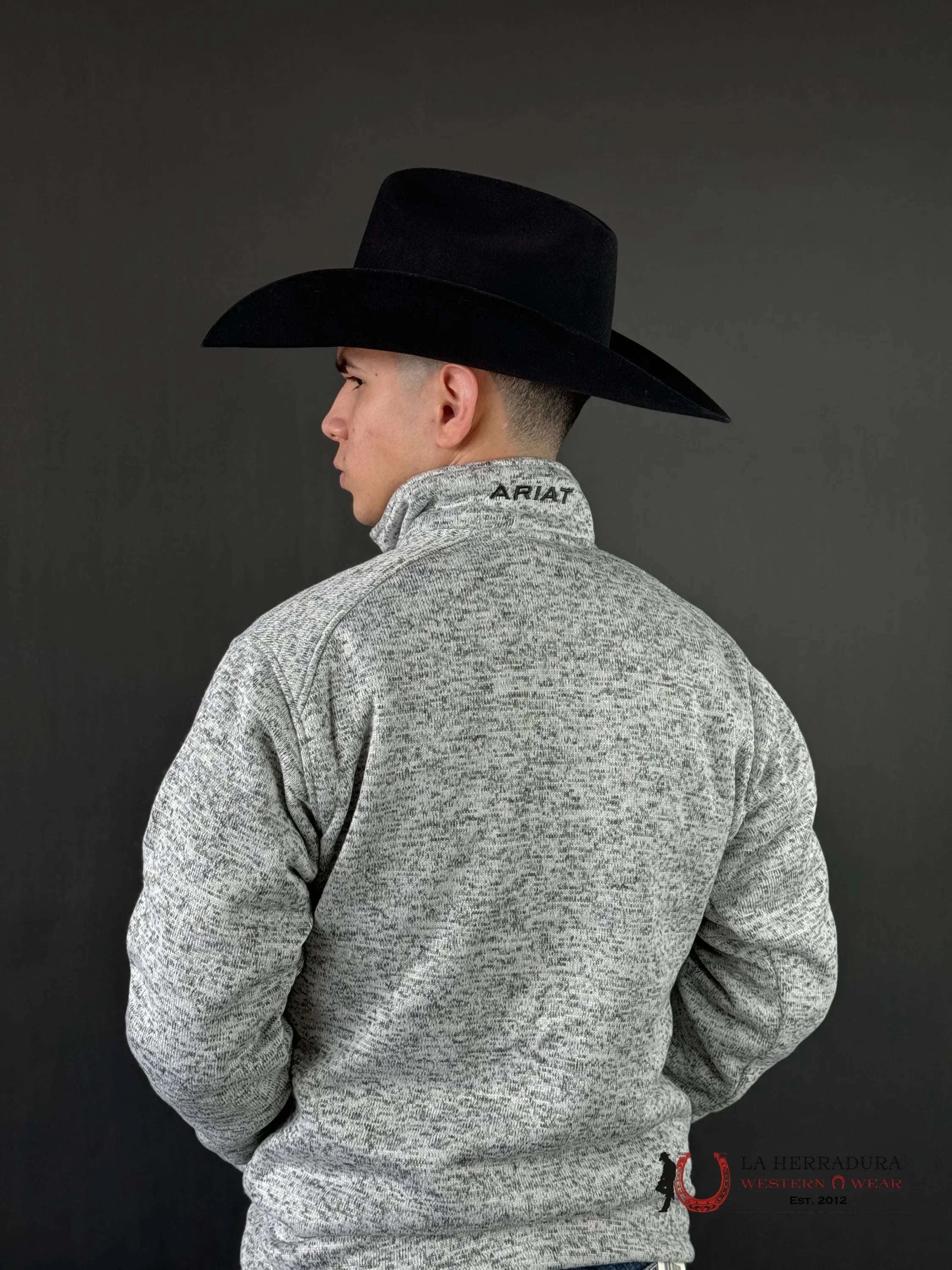Ariat Grey Caldwell Logo Sweater Shirt Nulla Heather Ropa Hombres