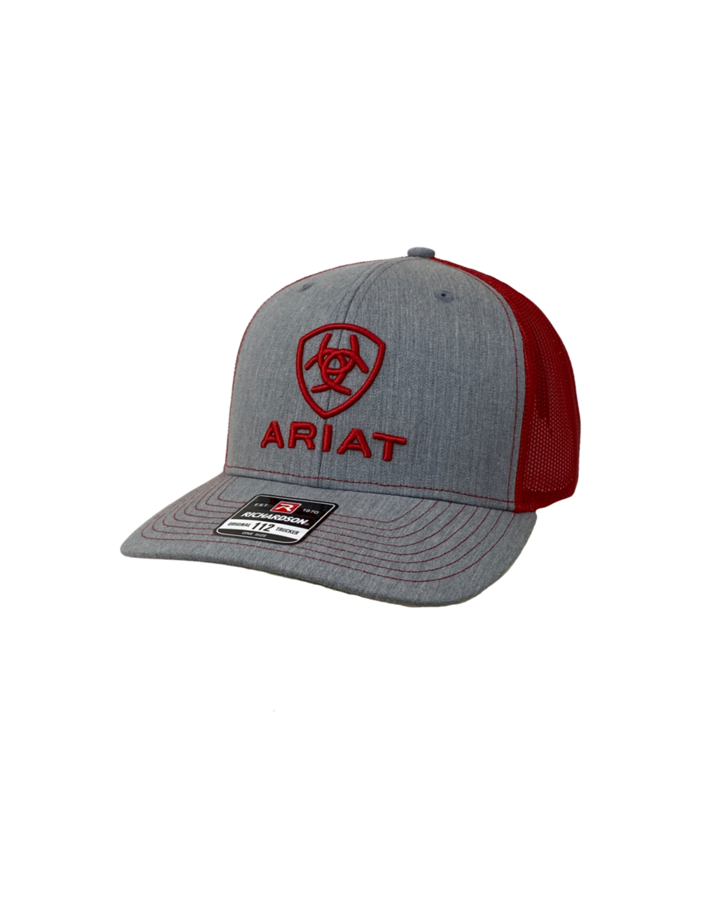 ARIAT GREY CAP W RED ARIAT LOGO CAPS MENS GORRAS HOMBRES