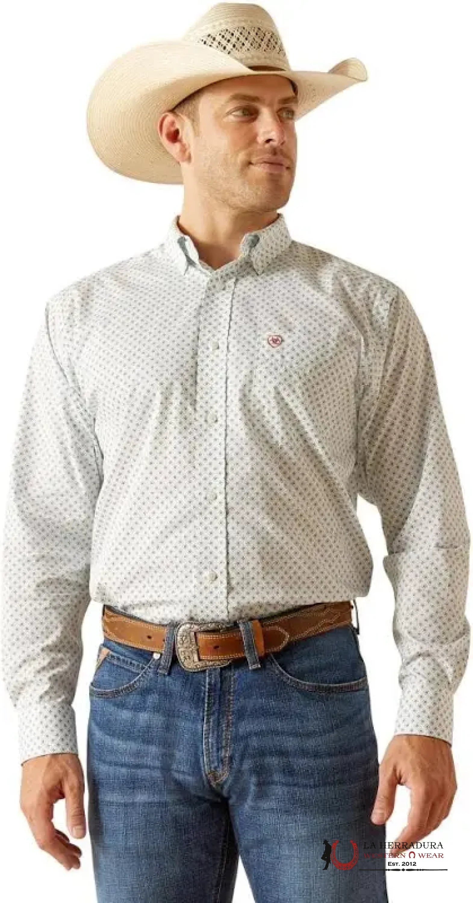 Ariat Irving White Long Sleeve Shirt Ropa Hombres