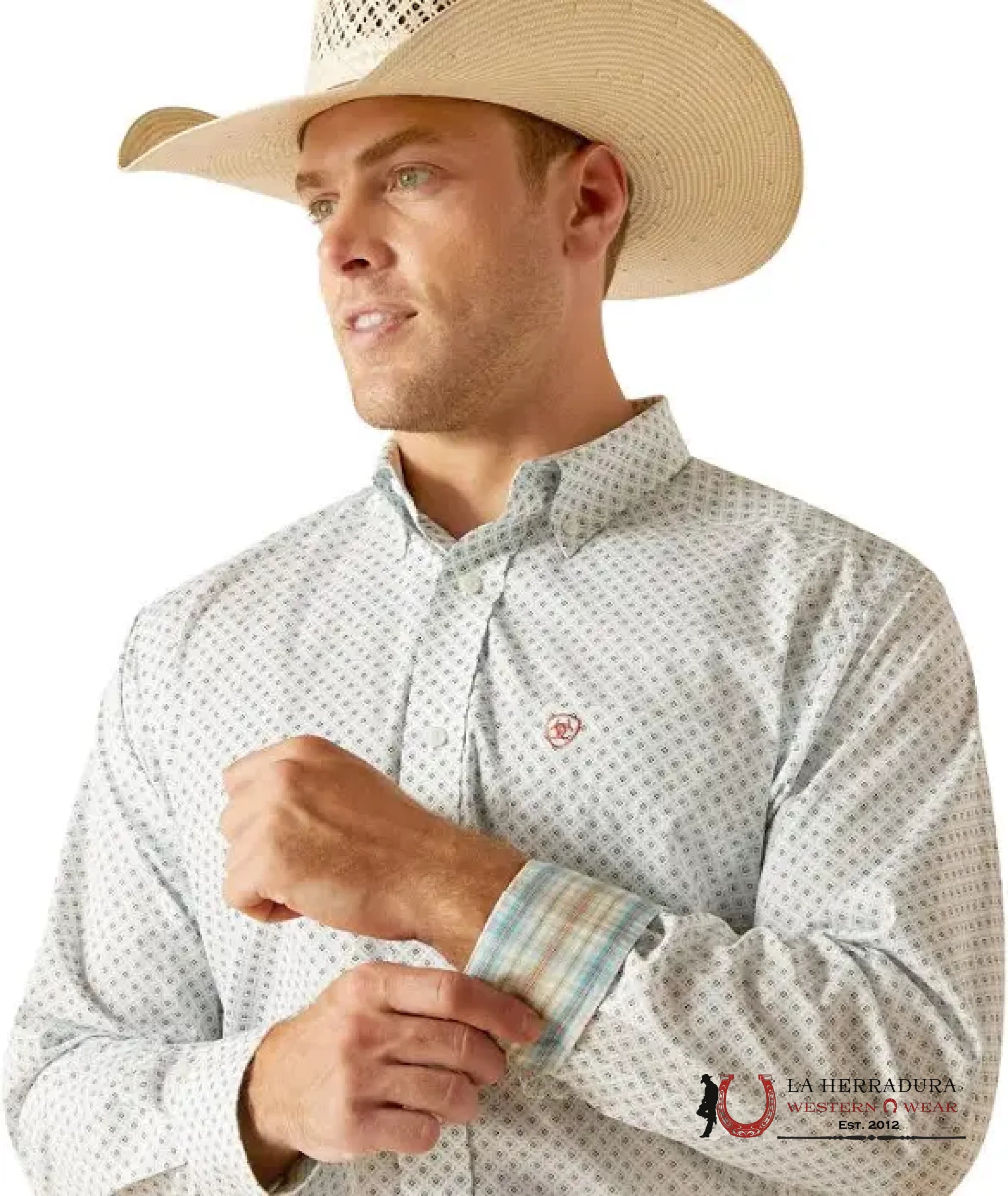 Ariat Irving White Long Sleeve Shirt Ropa Hombres