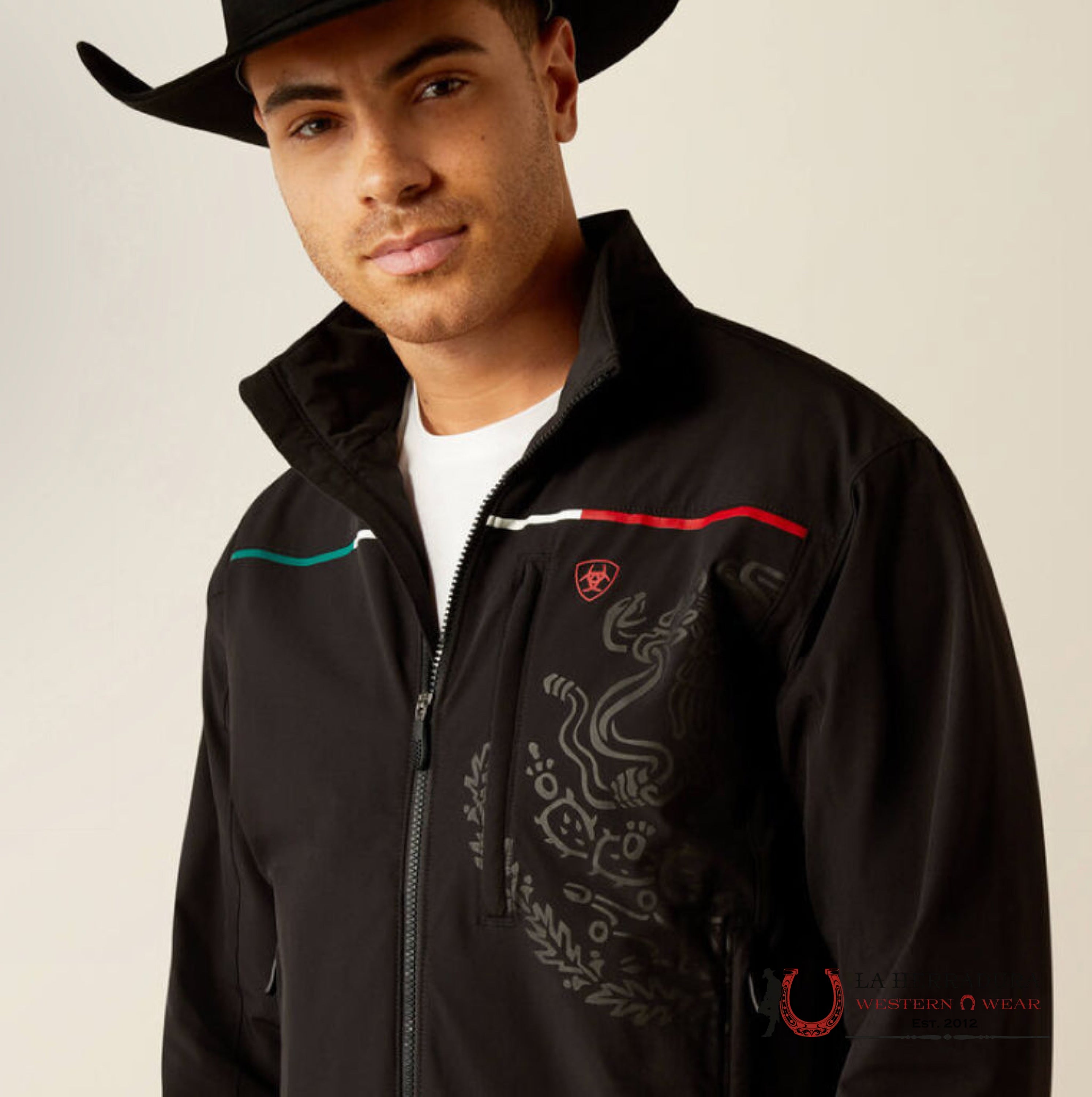 Ariat Jacket Black Pioneer Stretchshell Mexico Jacket- 4234 Ropa Hombres