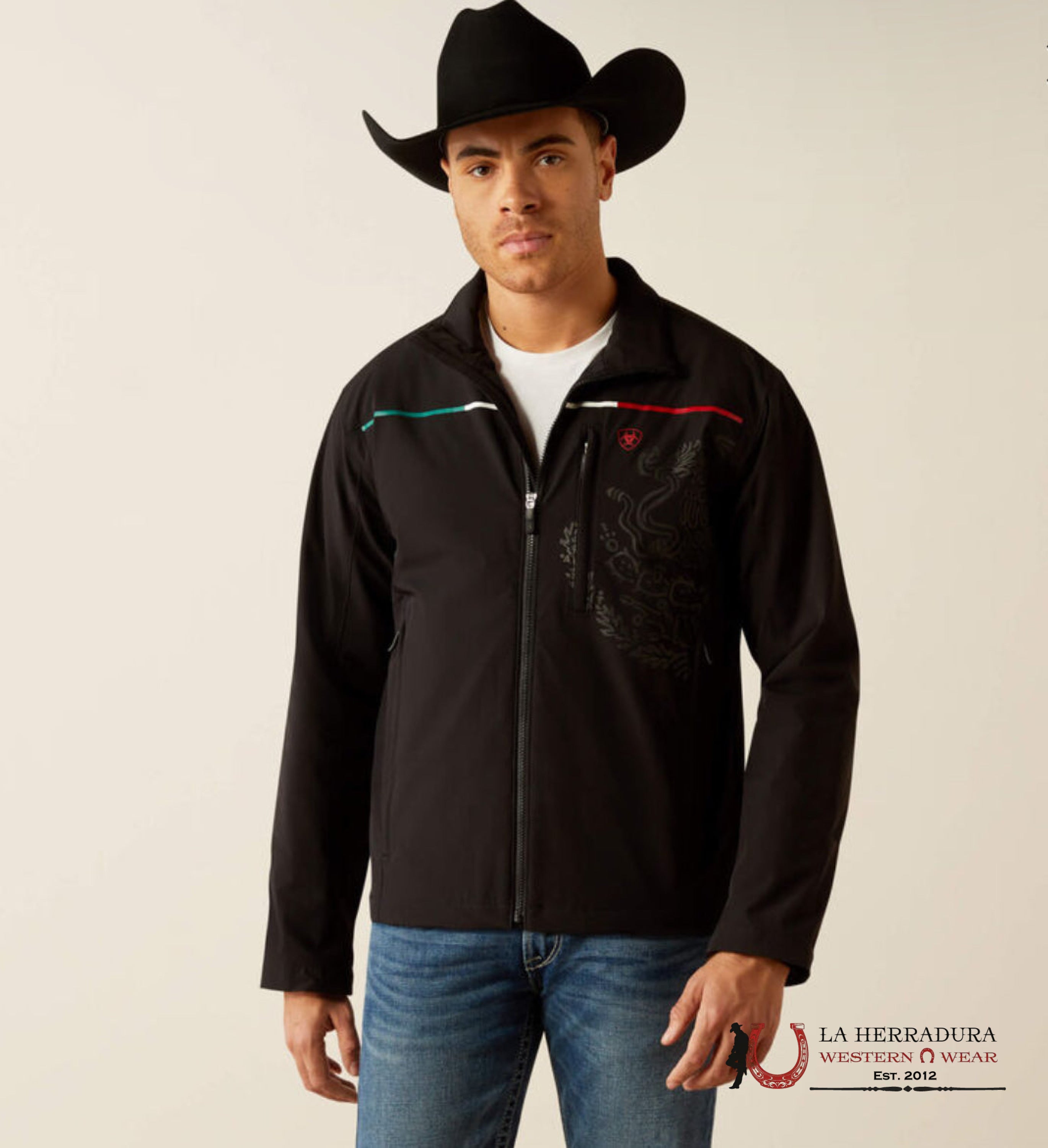 Ariat Jacket Black Pioneer Stretchshell Mexico Jacket- 4234 Ropa Hombres
