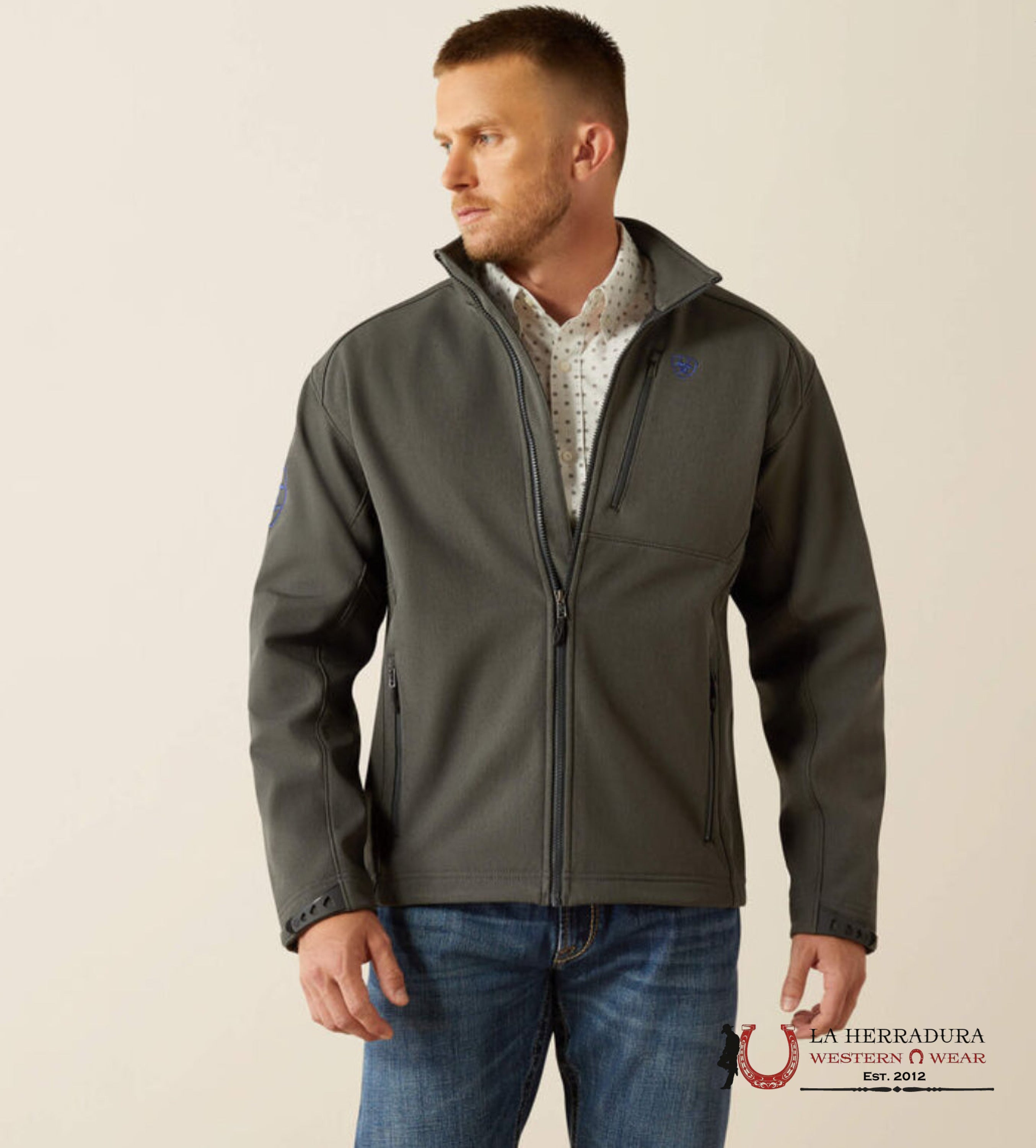 Ariat Jacket Logo 2.0 Softsehll Charcoal Heather- 8155 Ropa Hombres