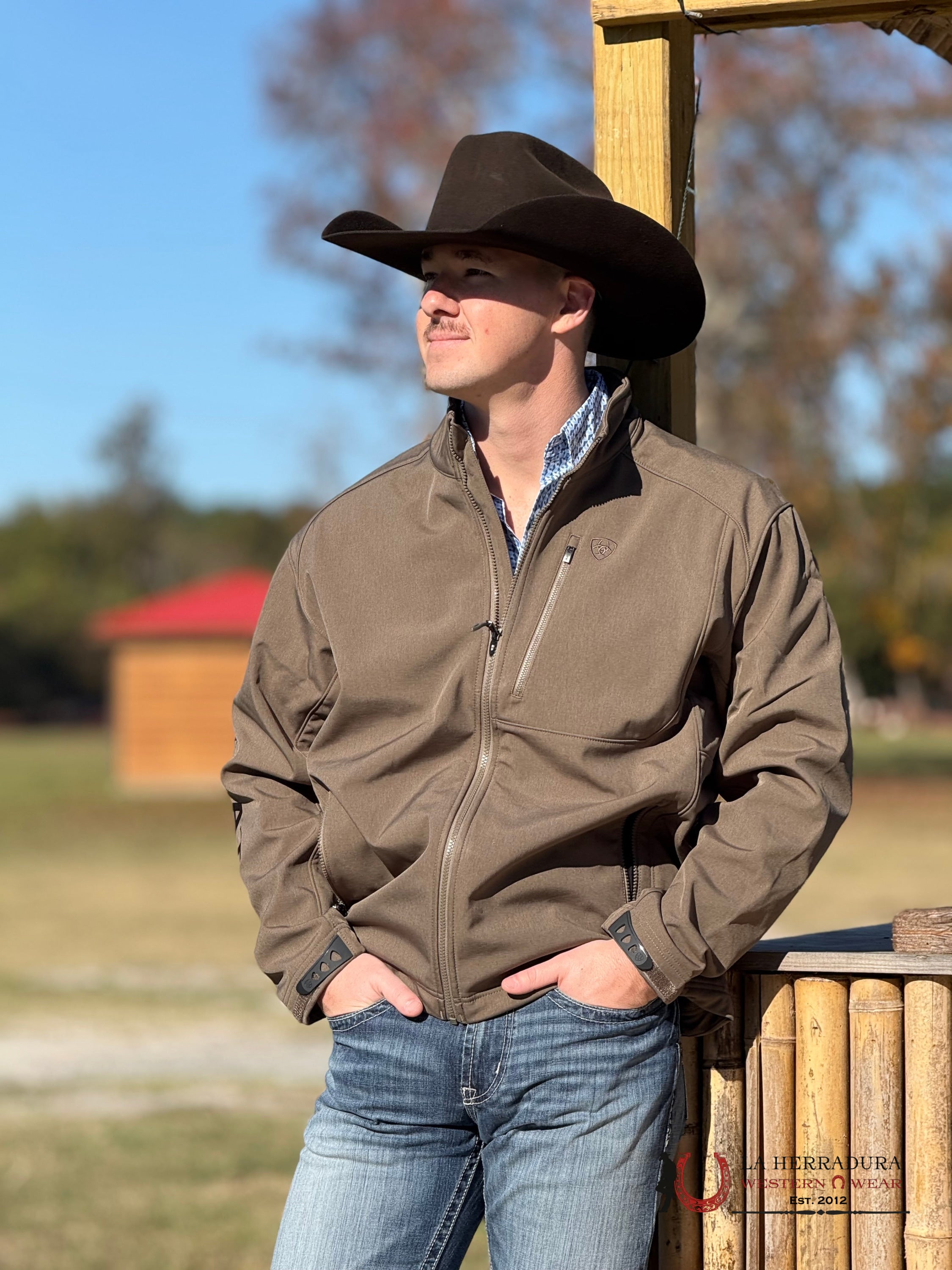 Ariat Jacket Logo 2.0 Softsehll Crocodile Heather- 8157 Ropa Hombres