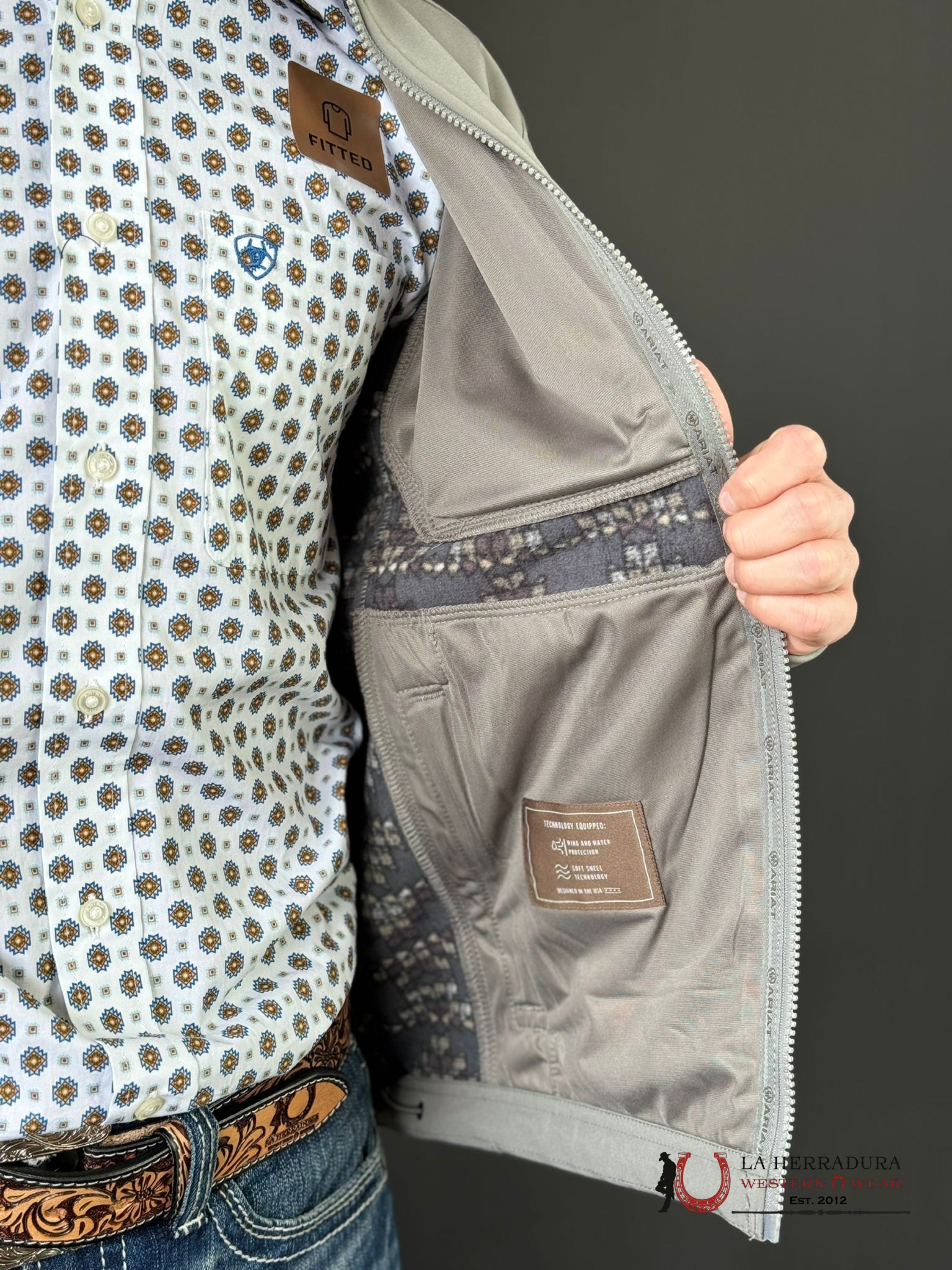 Ariat Jacket Logo 2.0 Softsehll Jetty Grey - 6729 Ropa Hombres