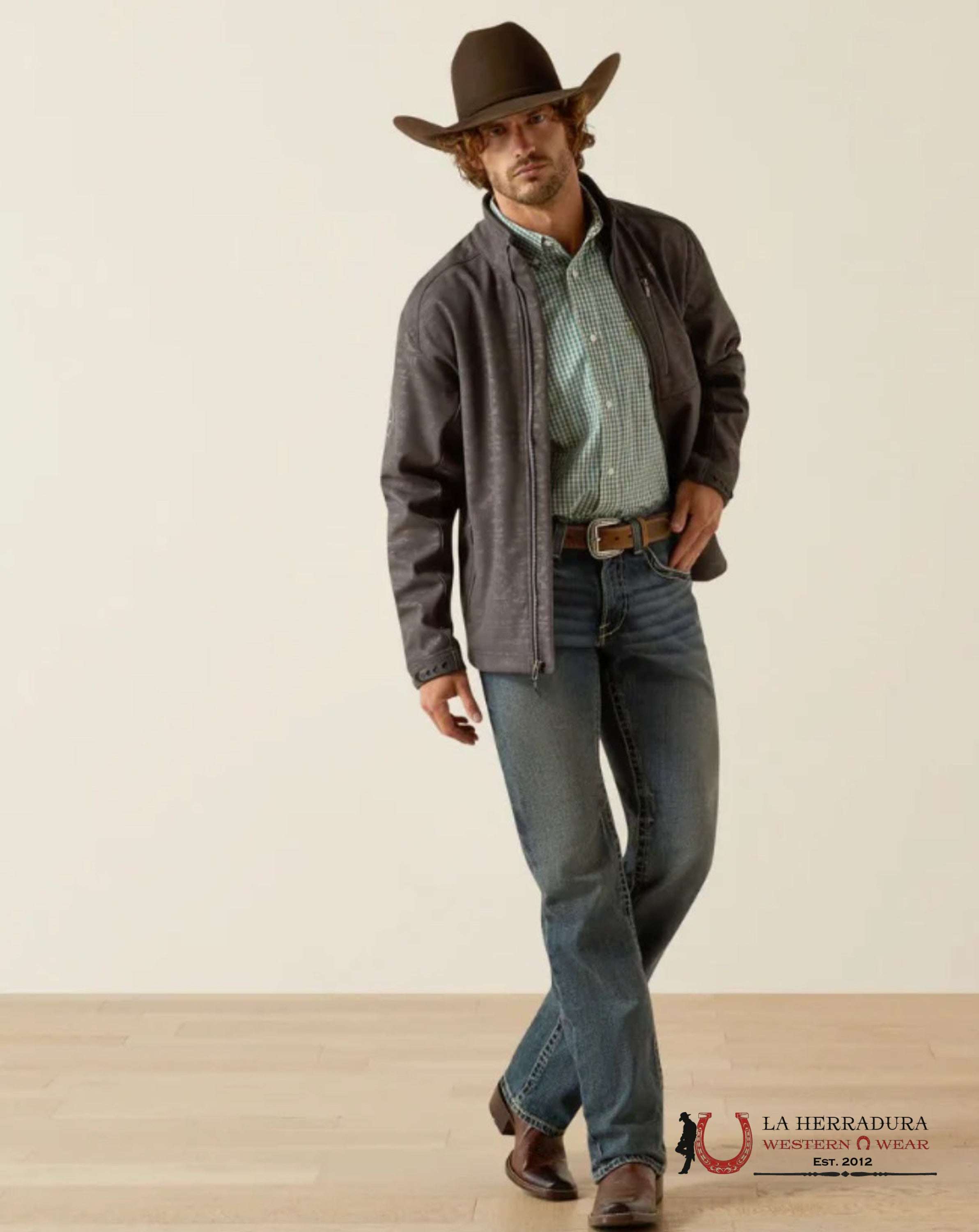 Ariat Jacket Logo 2.0 Softsehll Phantom Embossed- 8158 Ropa Hombres