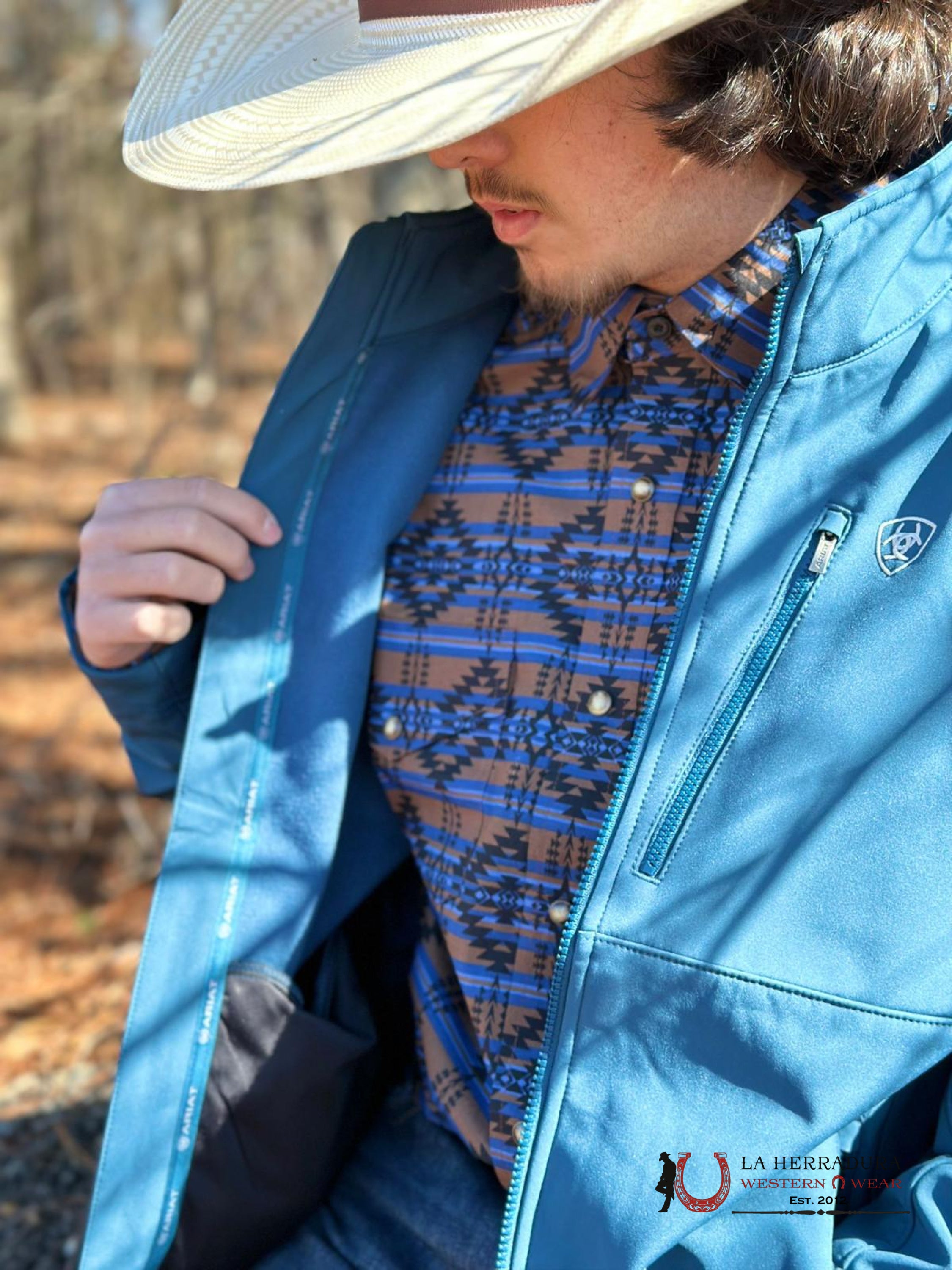 Ariat Jacket New Team Softshell Majolica Blue Ropa Hombres