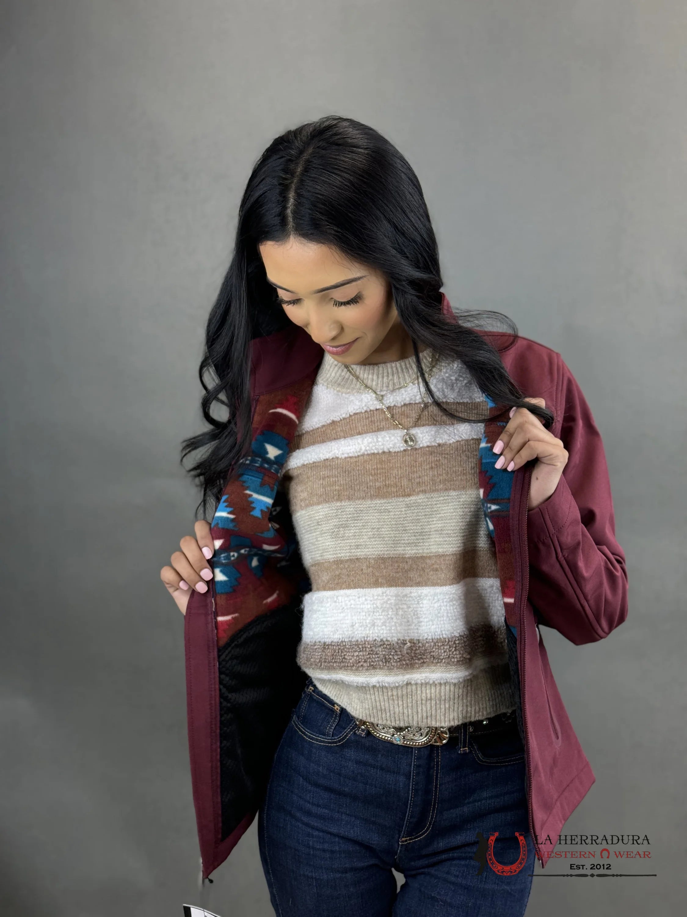 Ariat Jacket Tawny Port/Baja Team Softshell Ropa Mujeres