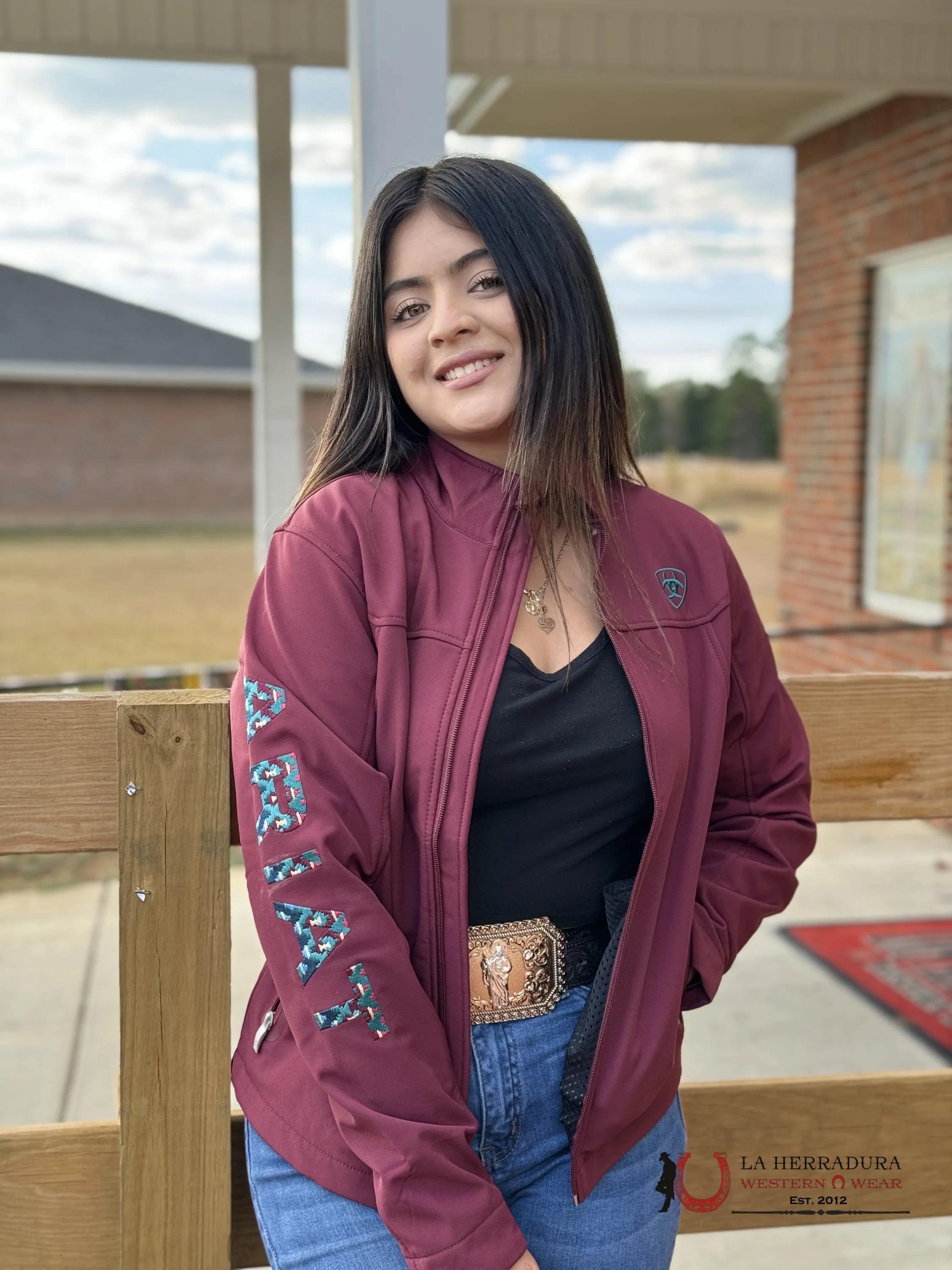 Ariat Jacket Tawny Port/Baja Team Softshell Ropa Mujeres