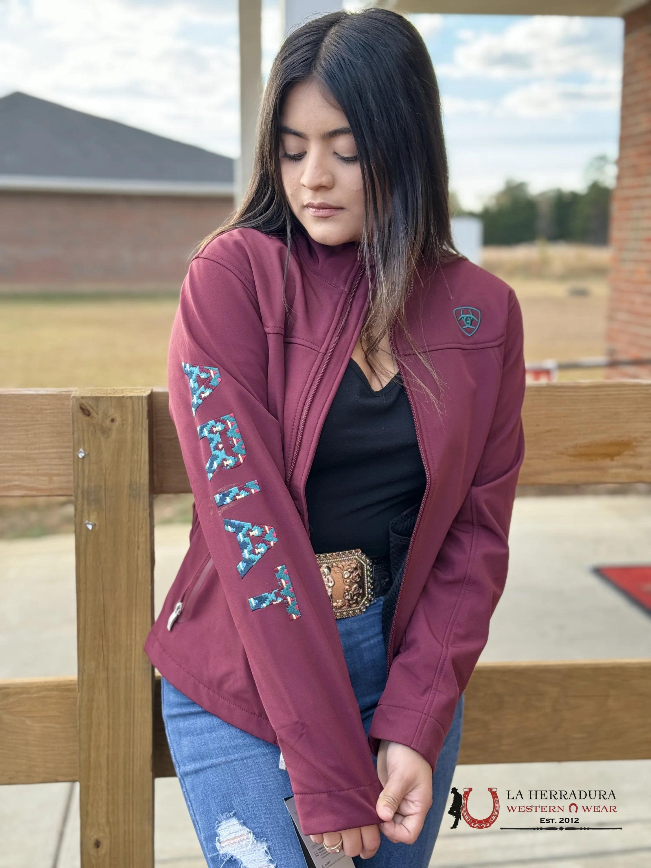 Ariat Jacket Tawny Port/Baja Team Softshell Ropa Mujeres