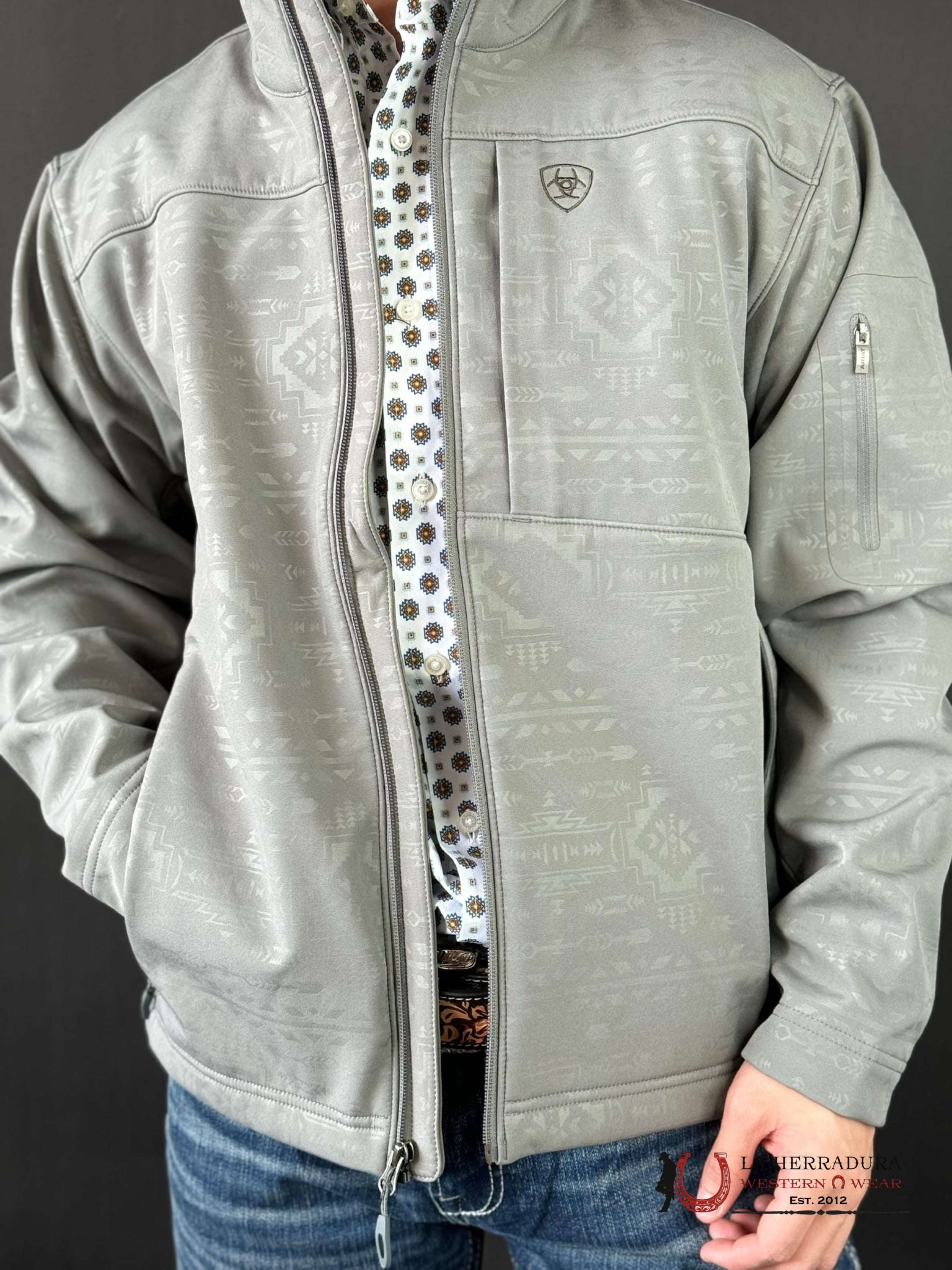 Ariat Jacket Vernon 2.0 Softshell Jetty Gray Embossed Ropa Hombres