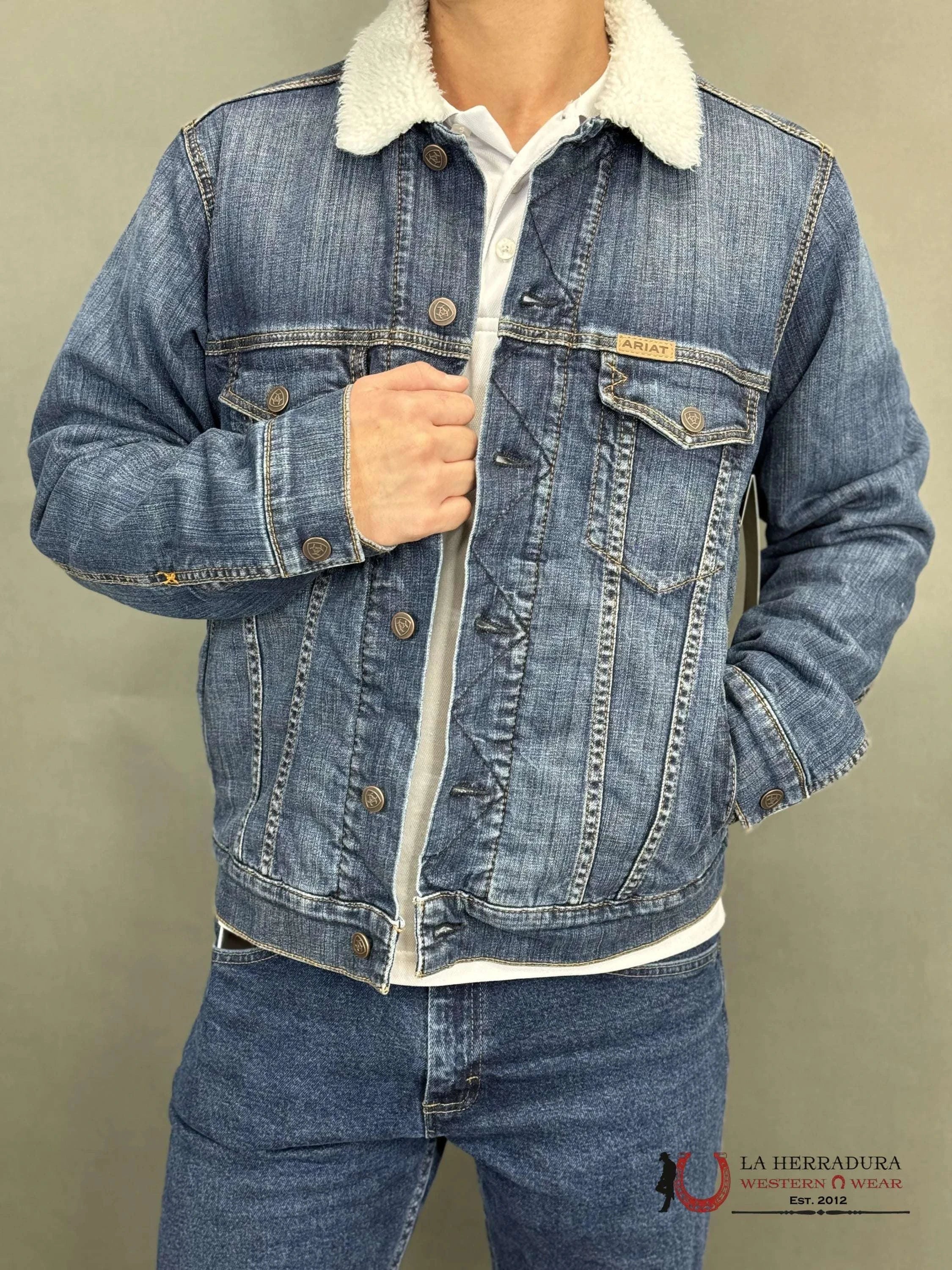 Ariat Jean Jacket Sherpa Lined Blue Rock Ropa Hombres