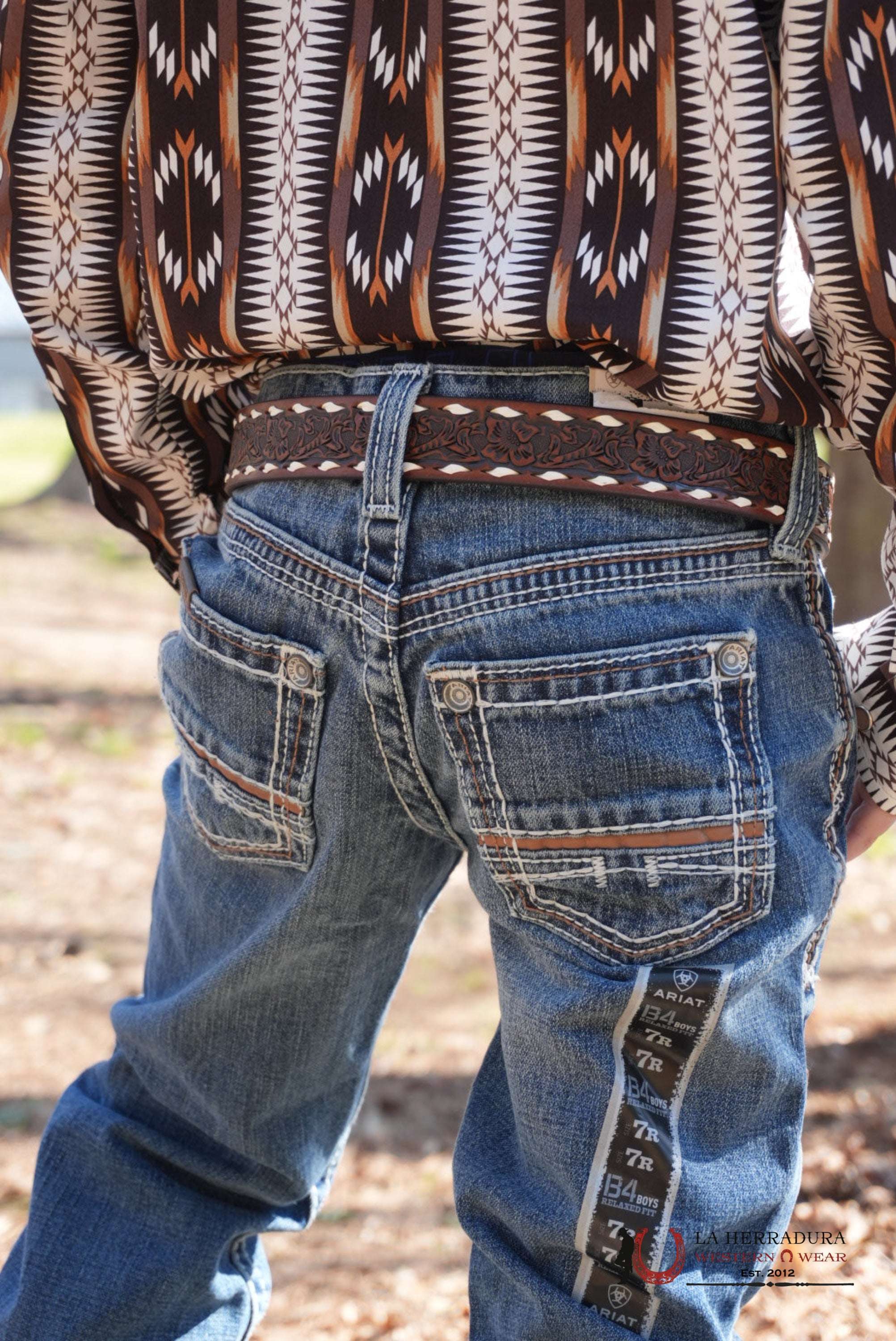 ARIAT JEANS KIDS B4 RELAXED FIT COLTRANE BOOT DURANGO NIÑOS