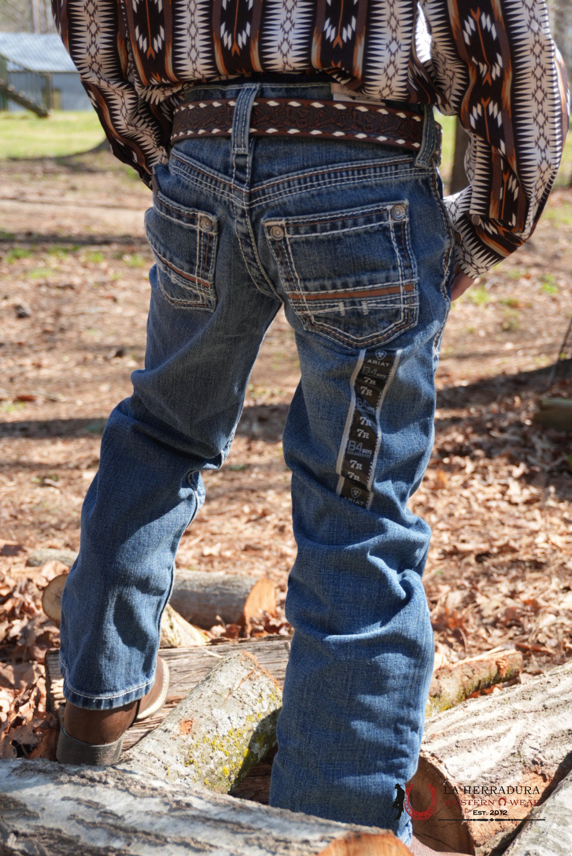 ARIAT JEANS KIDS B4 RELAXED FIT COLTRANE BOOT DURANGO NIÑOS
