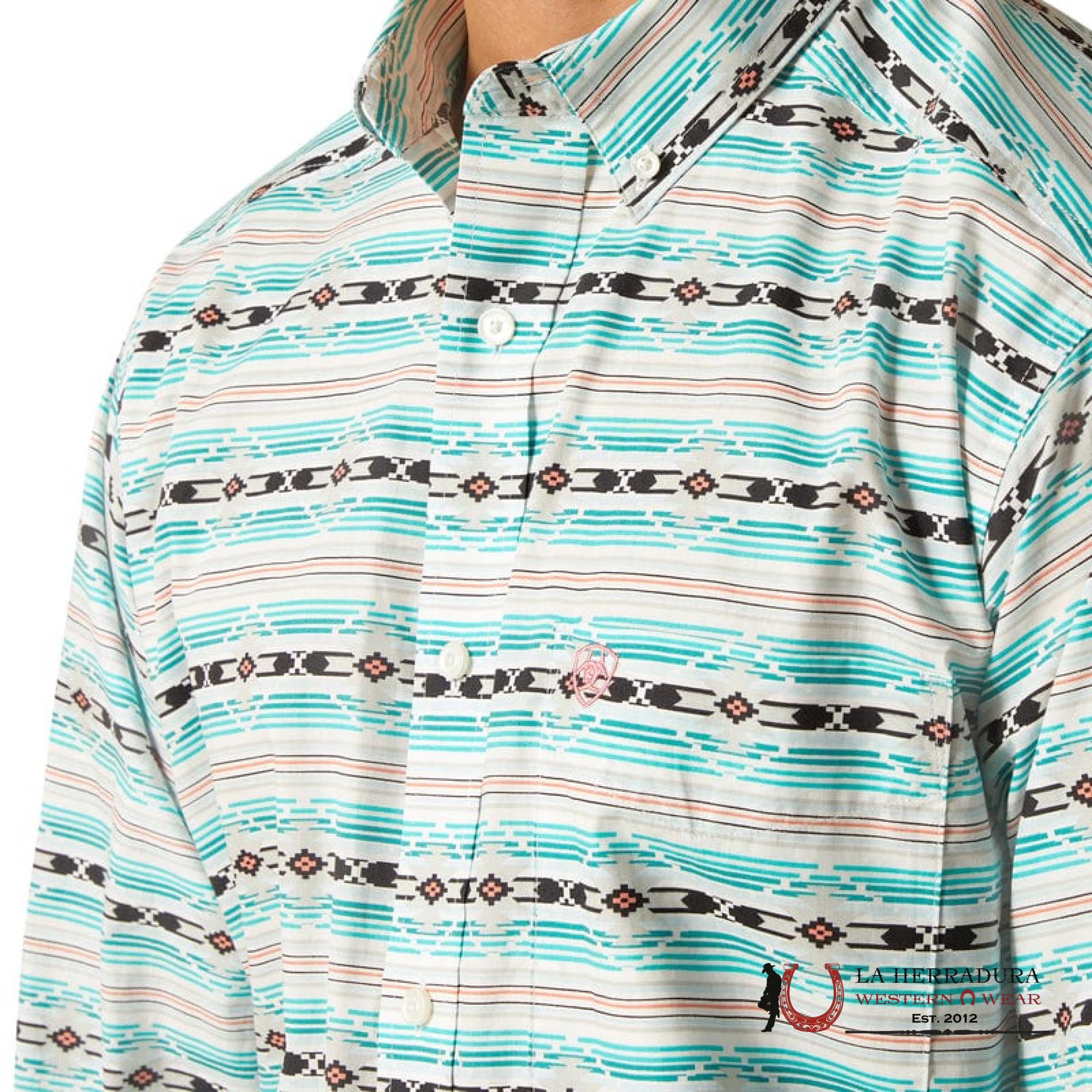 ARIAT JEFFERSON LS SHIRT ICE GREEN 10051495 ROPA HOMBRES