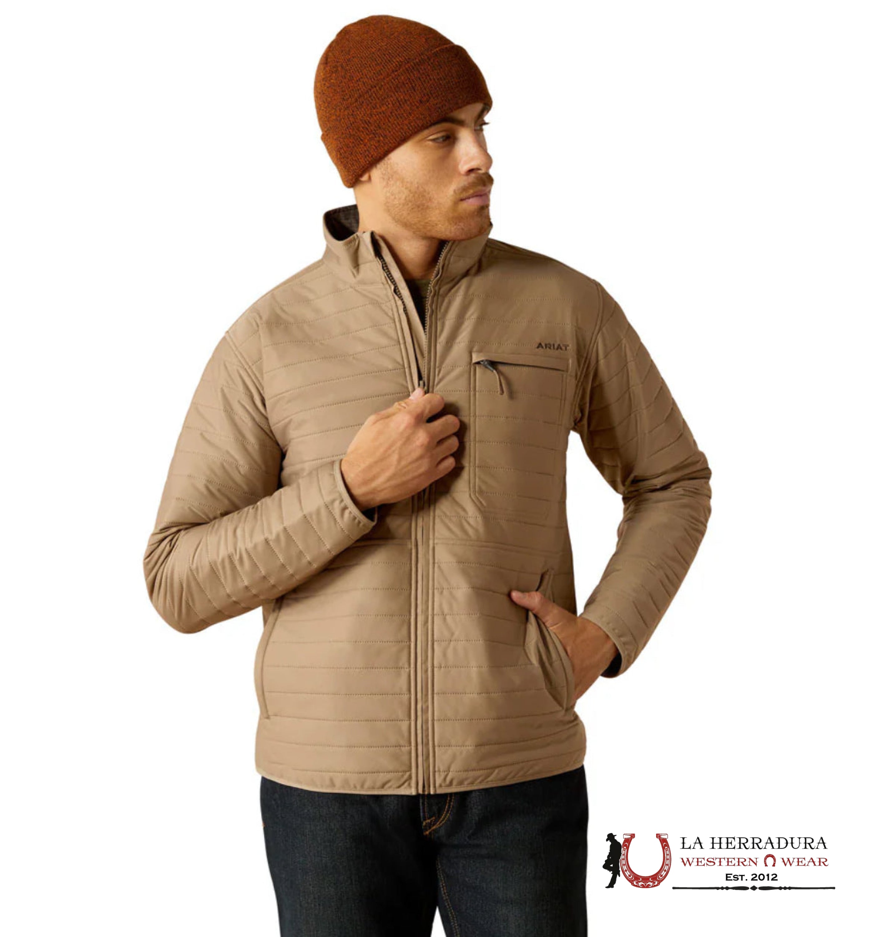 Ariat Khaki Wylie Full Zip Up- 2463 Ropa Hombres