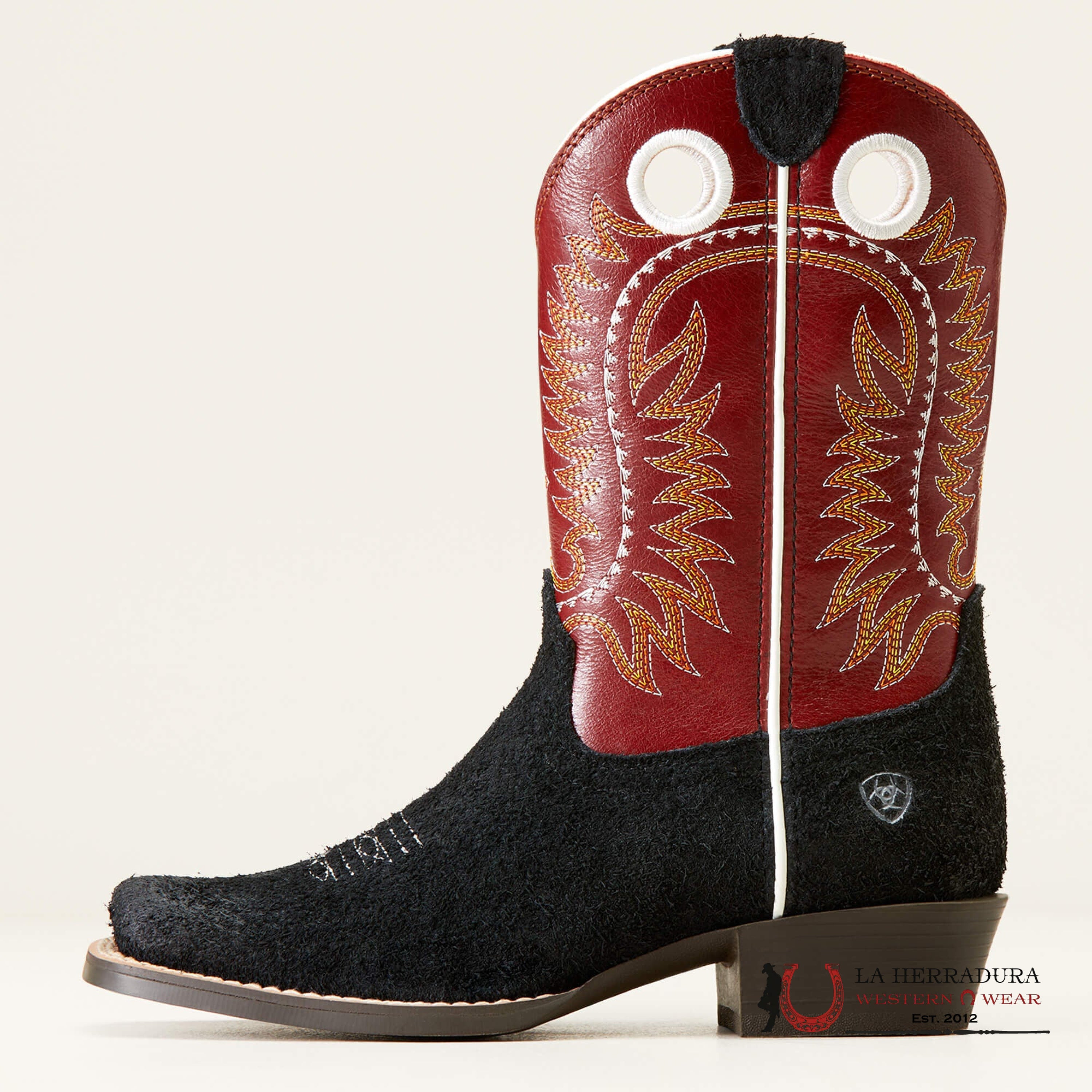 ARIAT KIDS DERBY MONROE BLACK ROUGHOUT/CRIMSON -10047035 NIÑOS