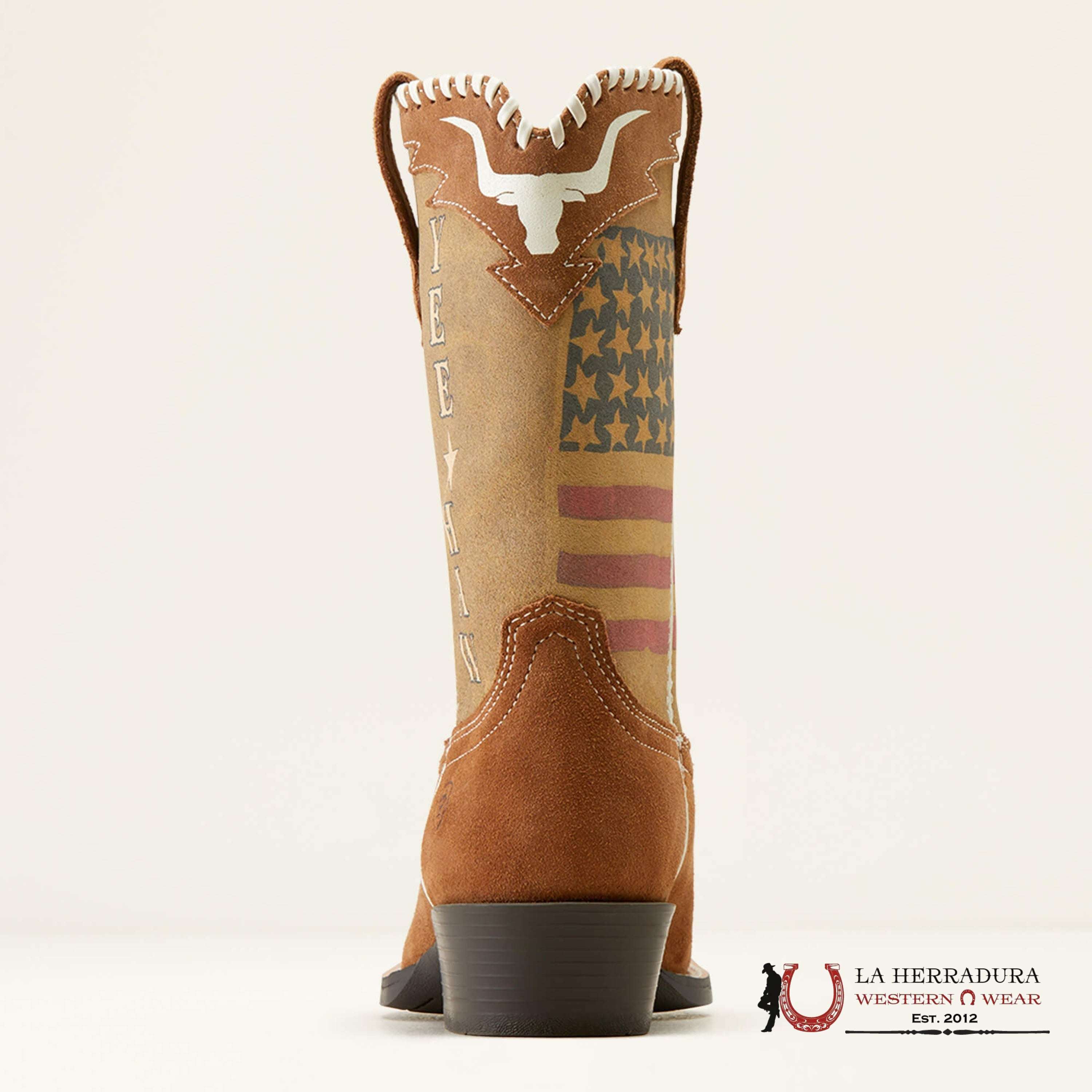 ARIAT KIDS FUTURITY RODEO CHESTNUT SUEDE/AMERICAN COWBOY -10050965 NIÑOS